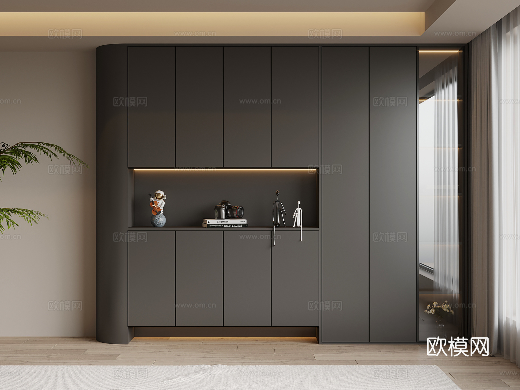 现代简约鞋柜 入户鞋柜su模型