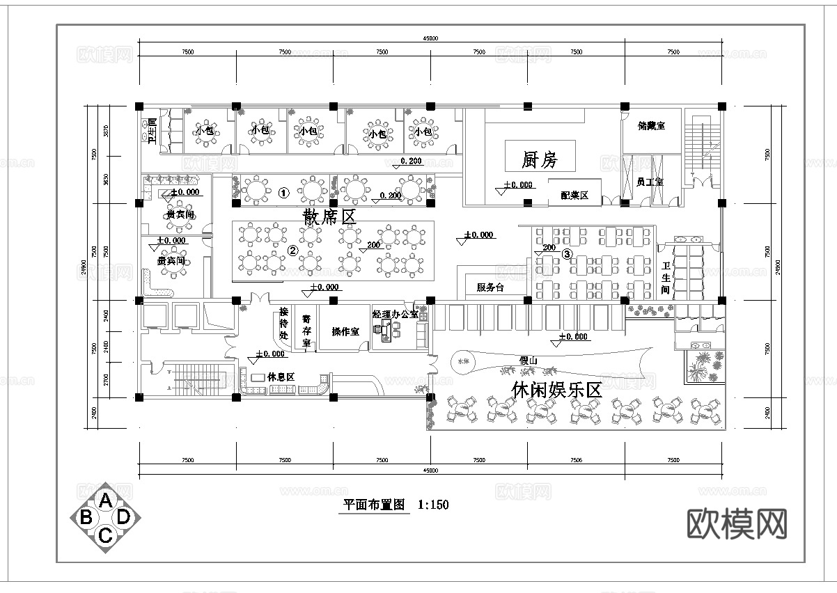 高档中餐厅 最新全套施工图合集cad施工图