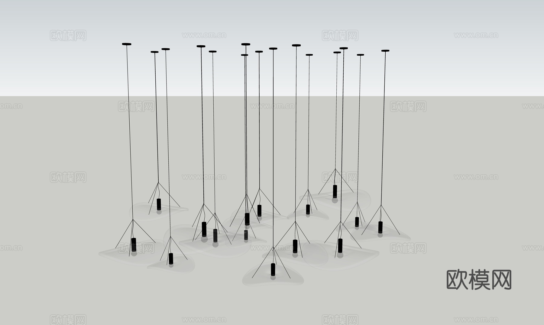 现代水晶吊灯 艺术吊灯su模型