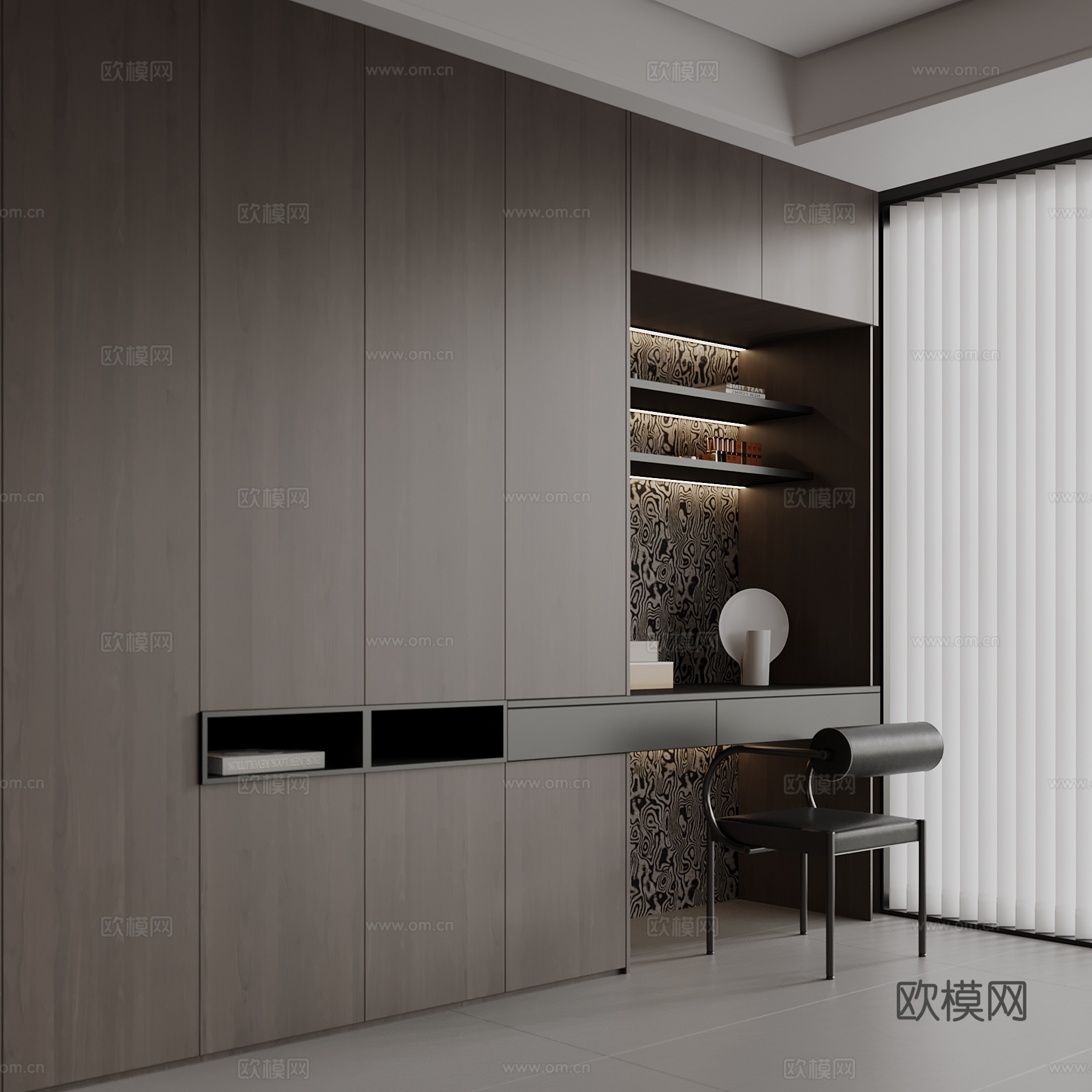 现代衣柜 梳妆台su模型