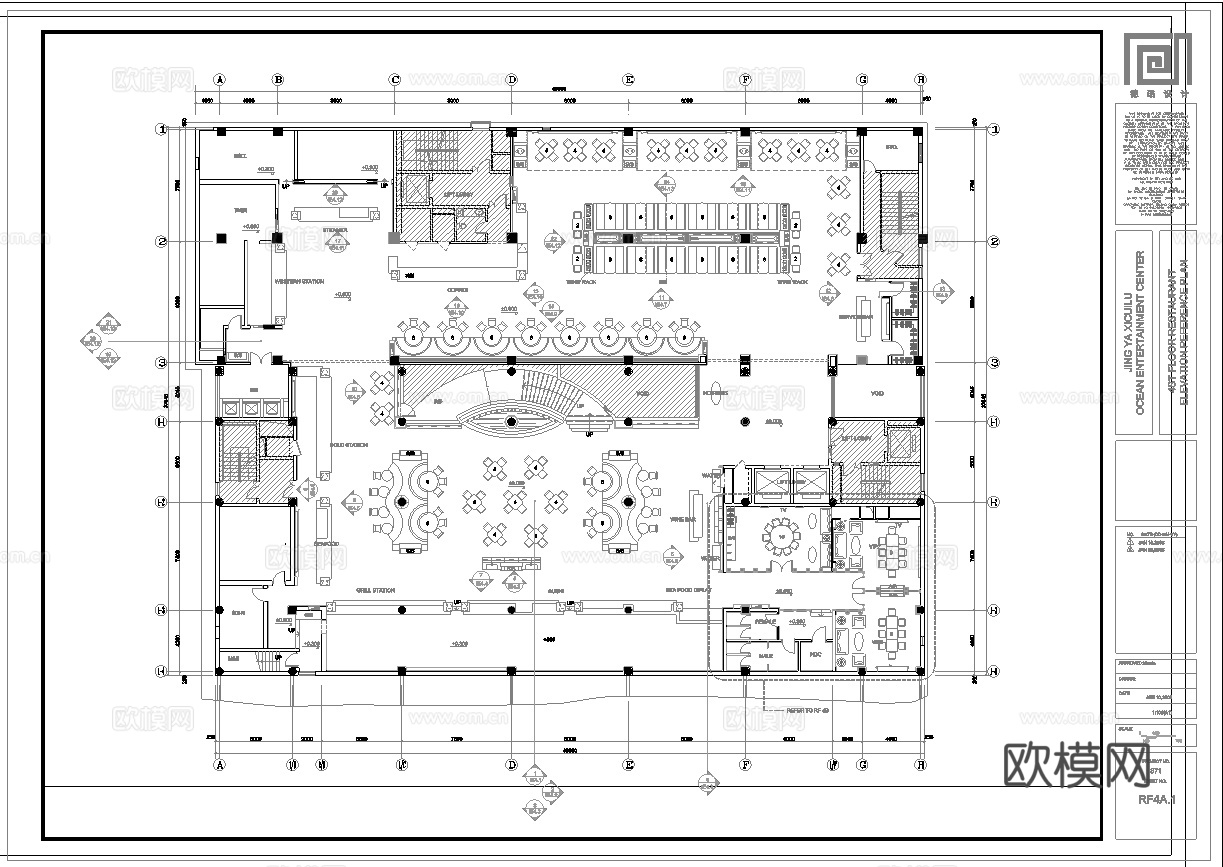 大酒店餐厅 最新全套施工图合集cad施工图