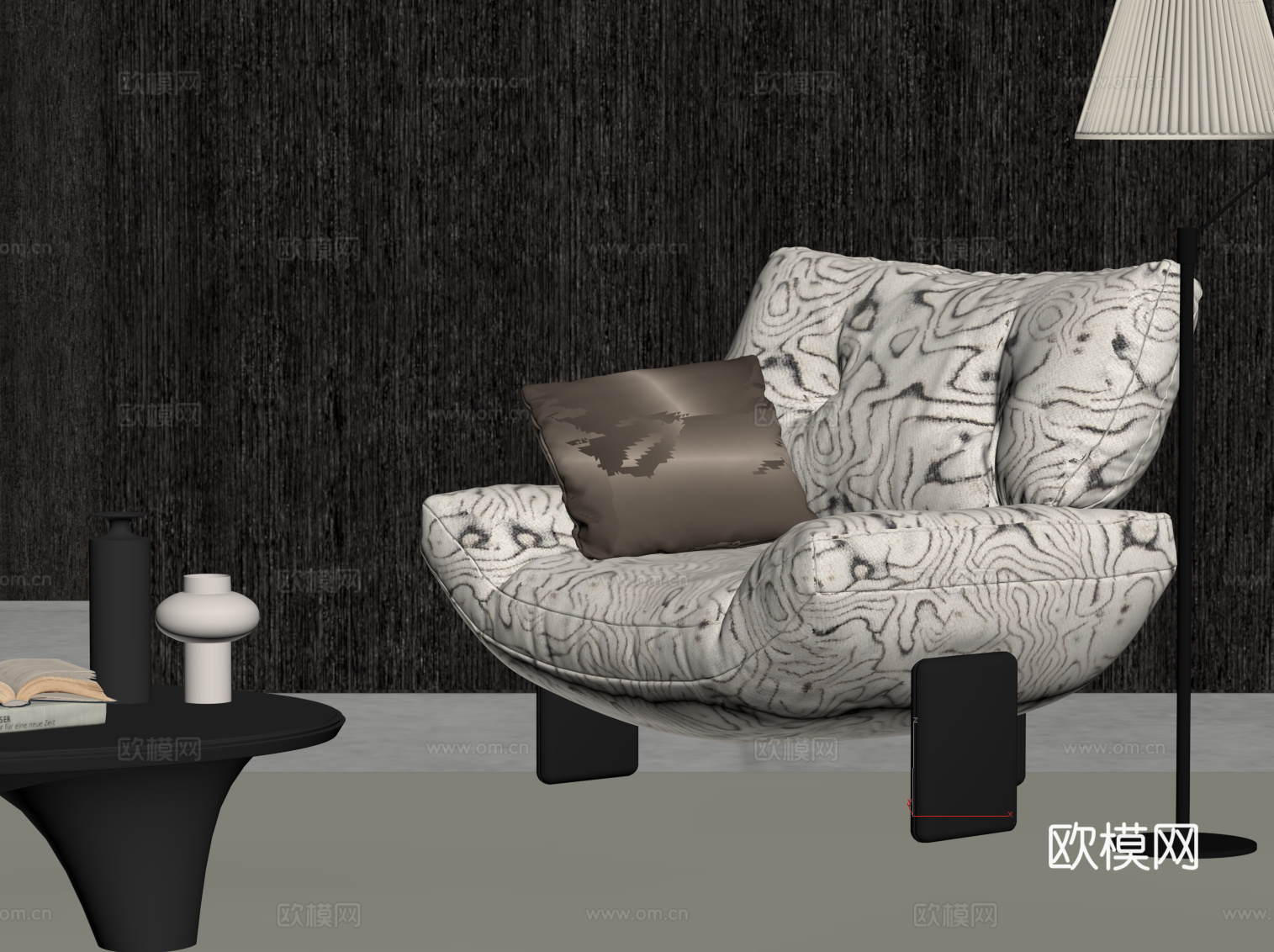 现代意式休闲椅su模型