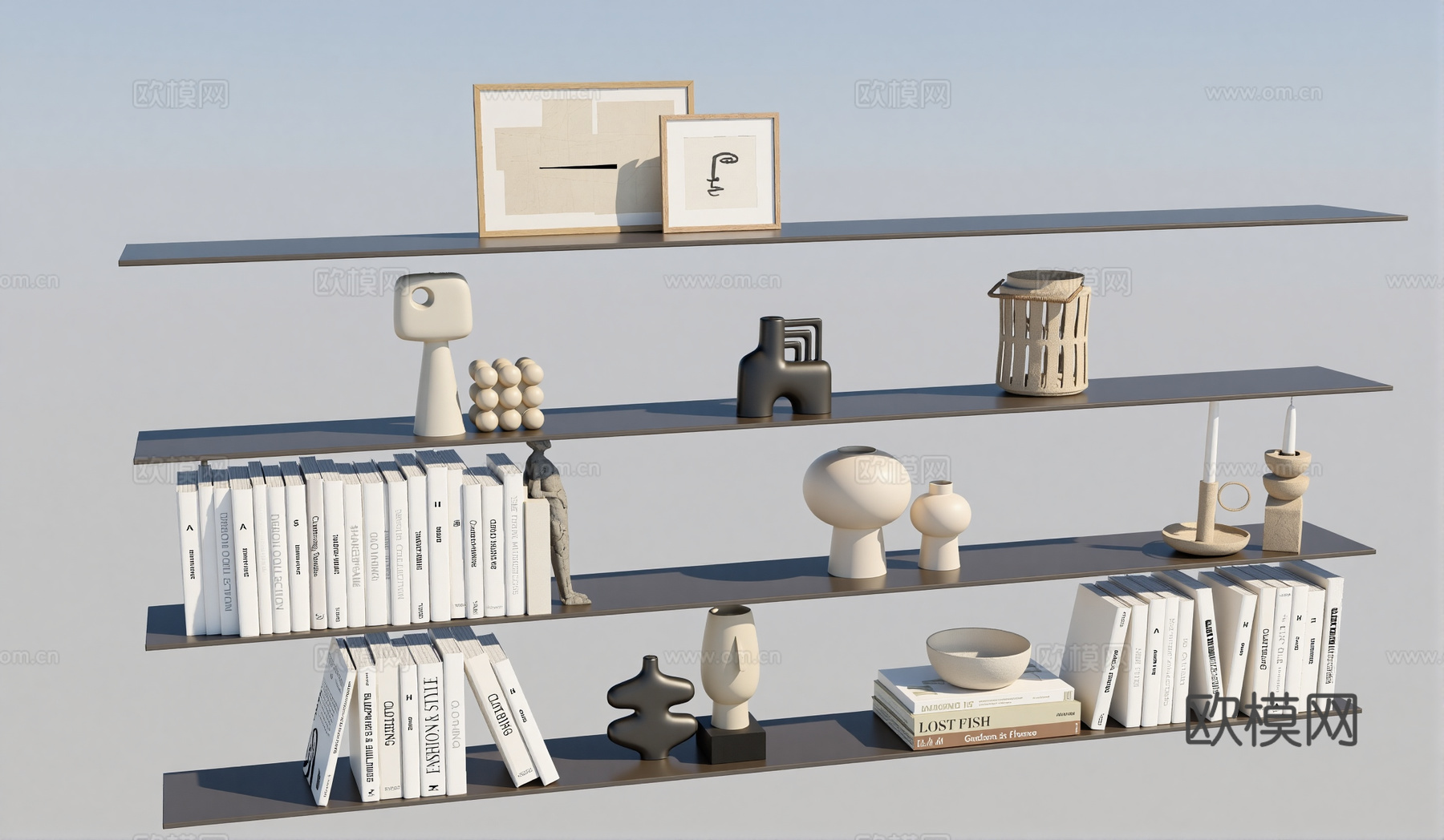 装饰层板架吊柜su模型