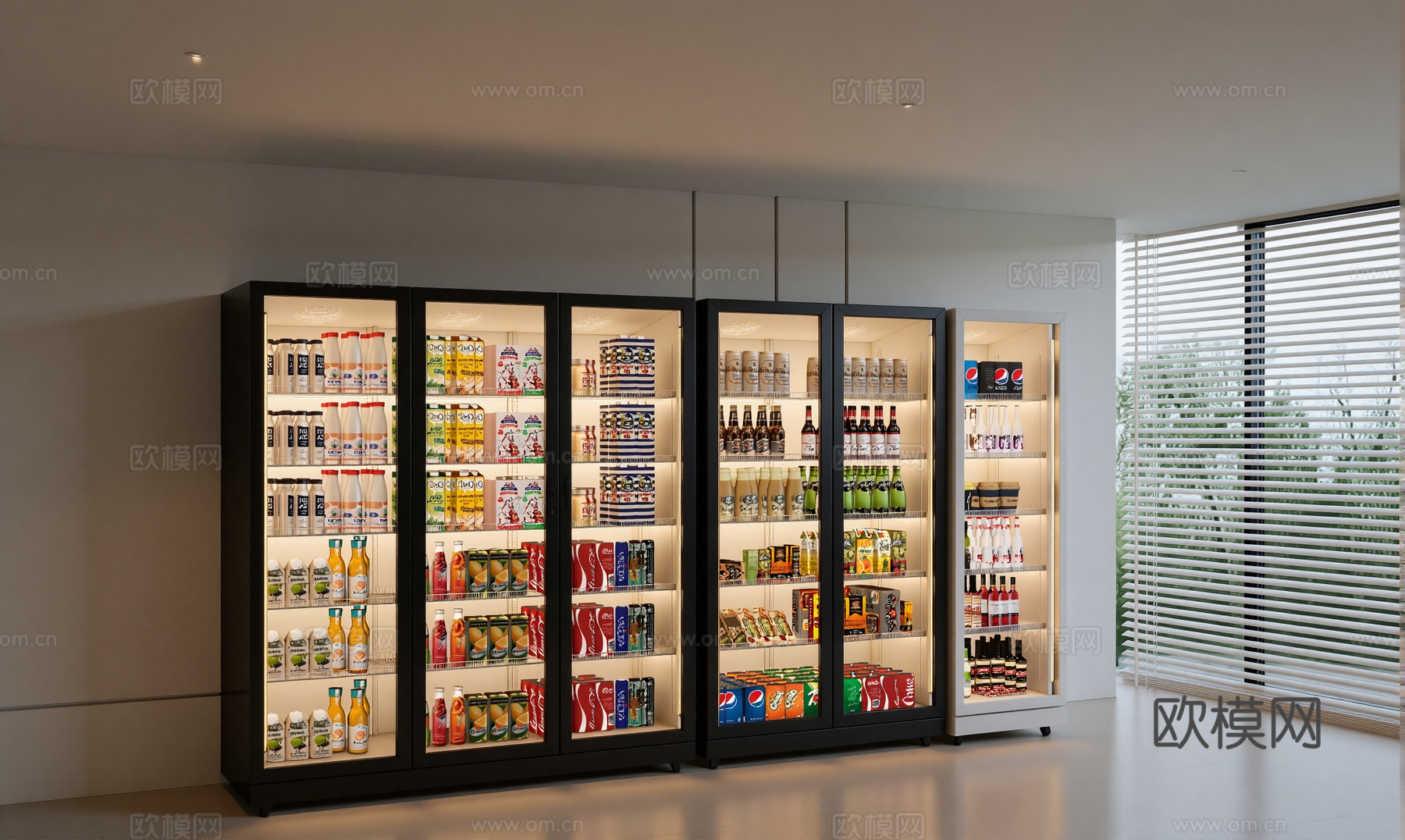 商铺冰柜su模型