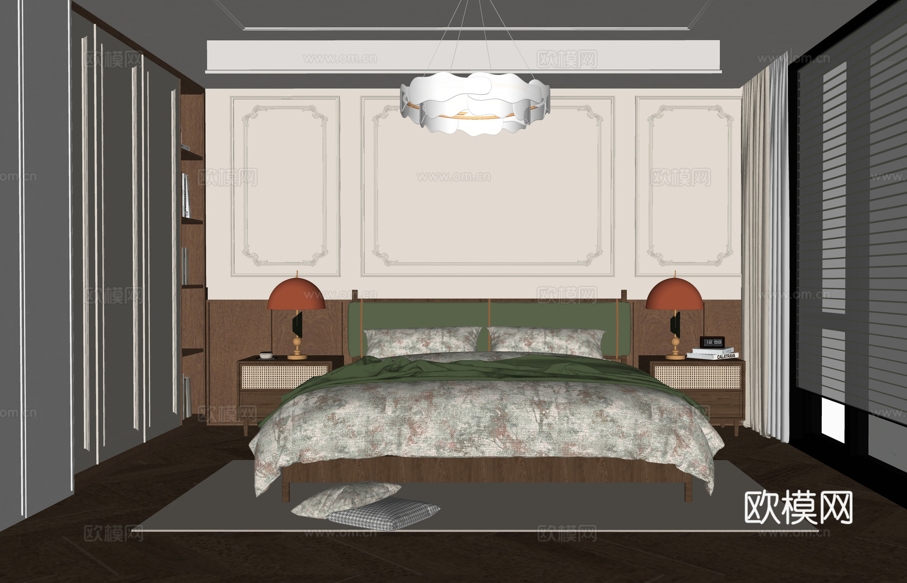 现代卧室su模型