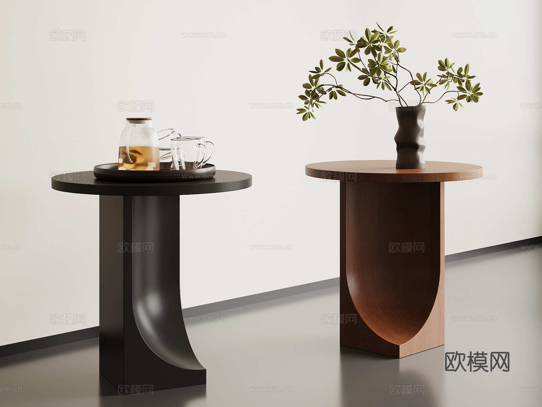 法式中古边几su模型