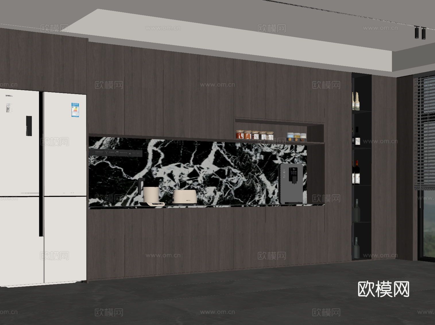 意式酒柜 餐边柜 橱柜su模型