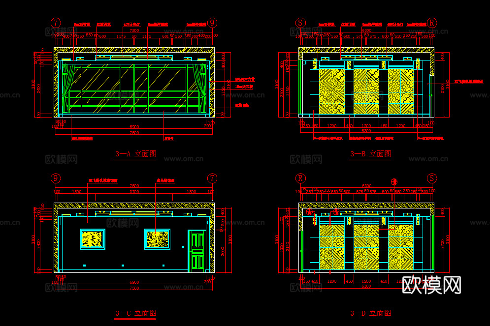 30套会议室报告厅接待室CAD施工图cad施工图cad施工图