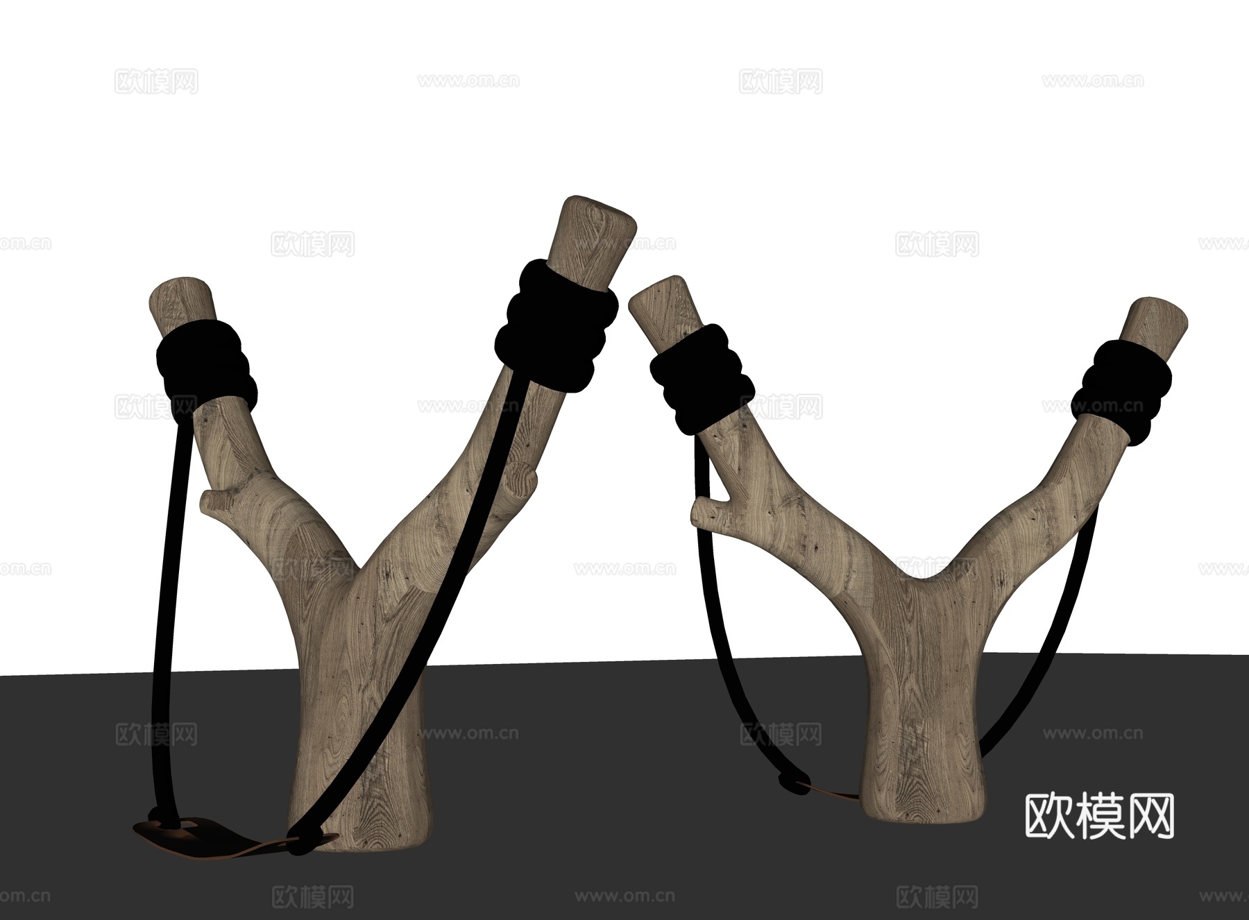 弹弓 树杈弹弓 弹弓景观小品 弹弓雕塑 打卡拍照景观 景观打su模型