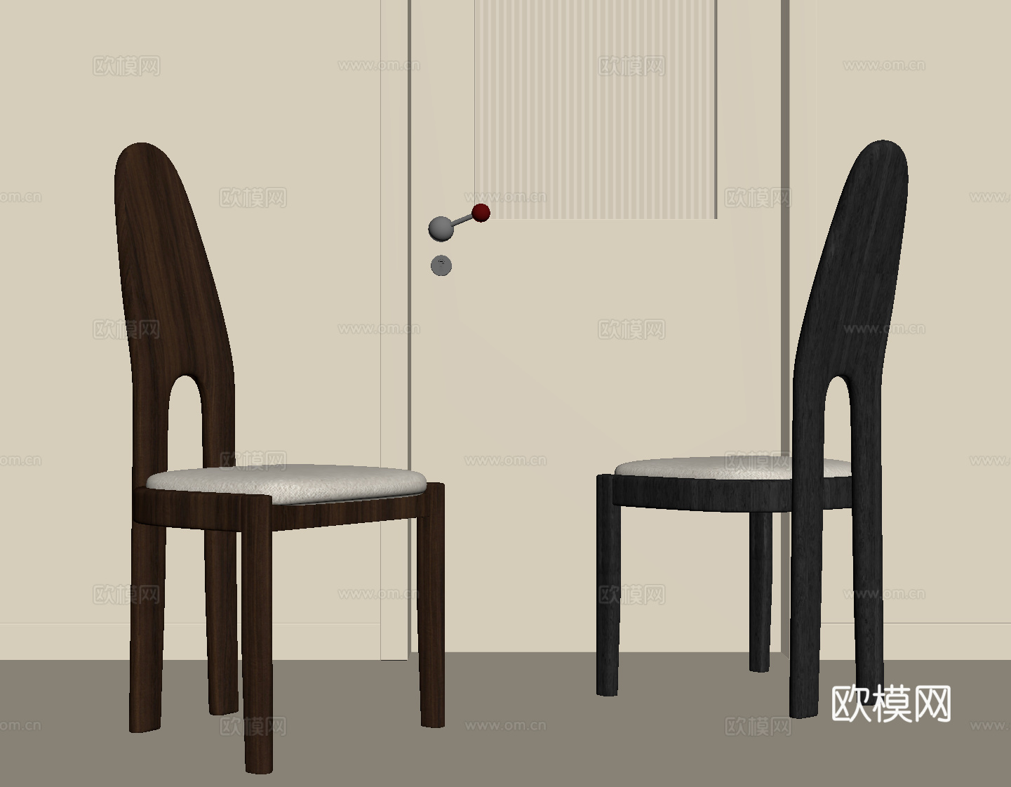 法式复古餐椅 椅子 单椅 中古风餐椅su模型