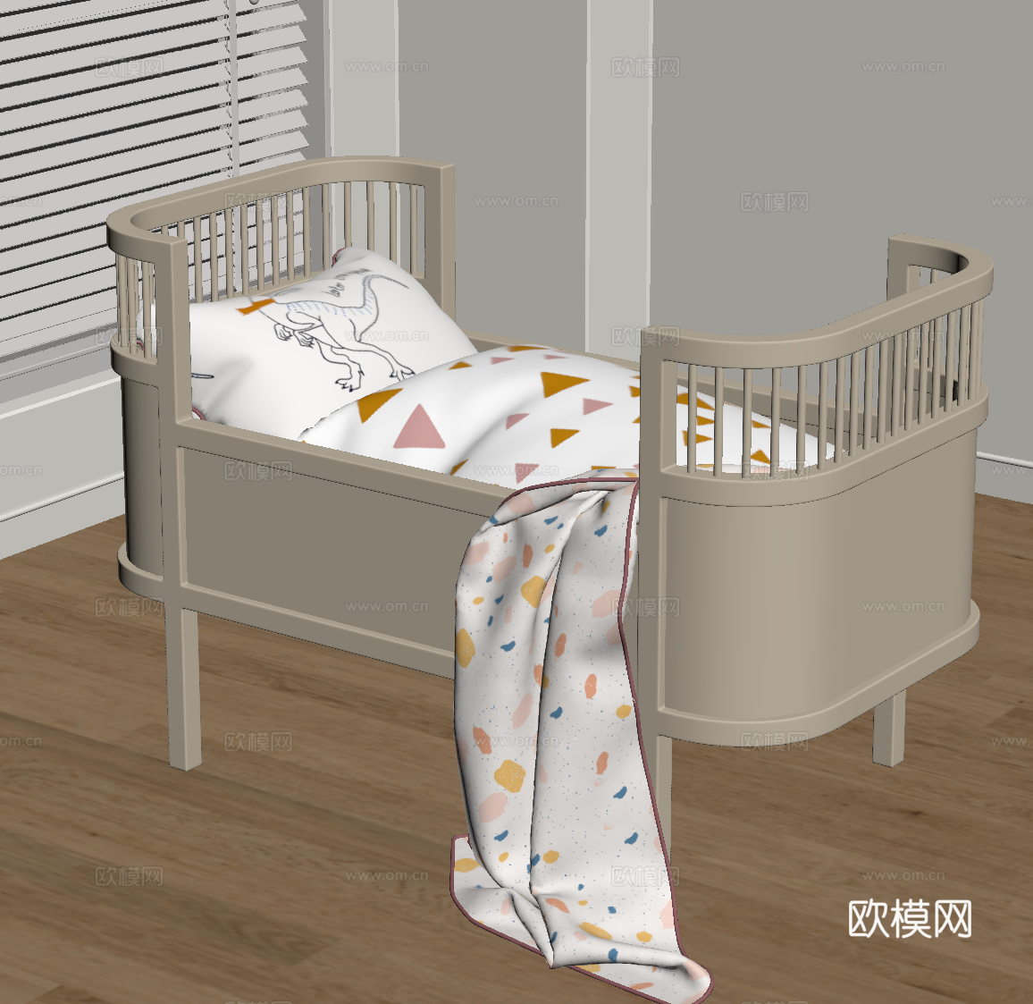 现代婴儿床su模型