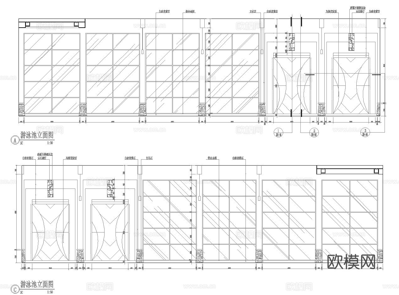 足浴spa桑拿 最新完整版施工图合集cad施工图