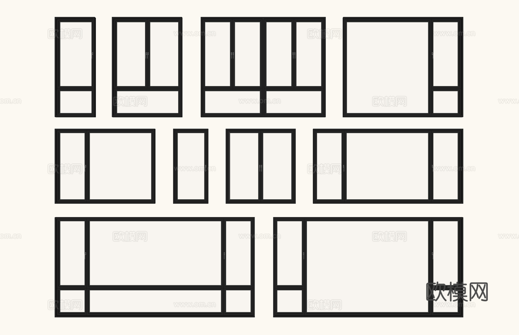 客厅 家装 门 卫生间 构件 推拉门 五金 卧室 窗su模型