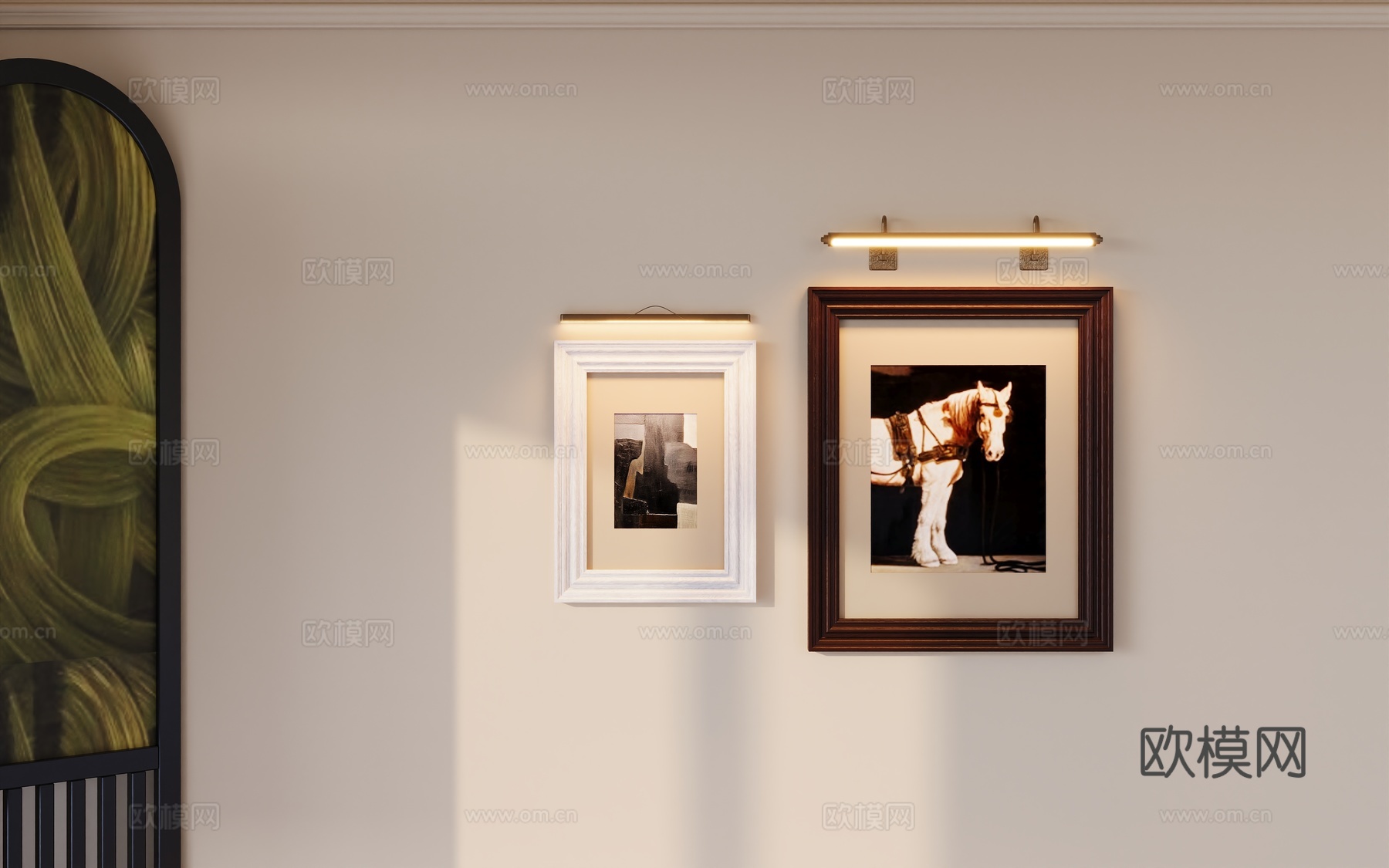 现代法式复古装饰画su模型