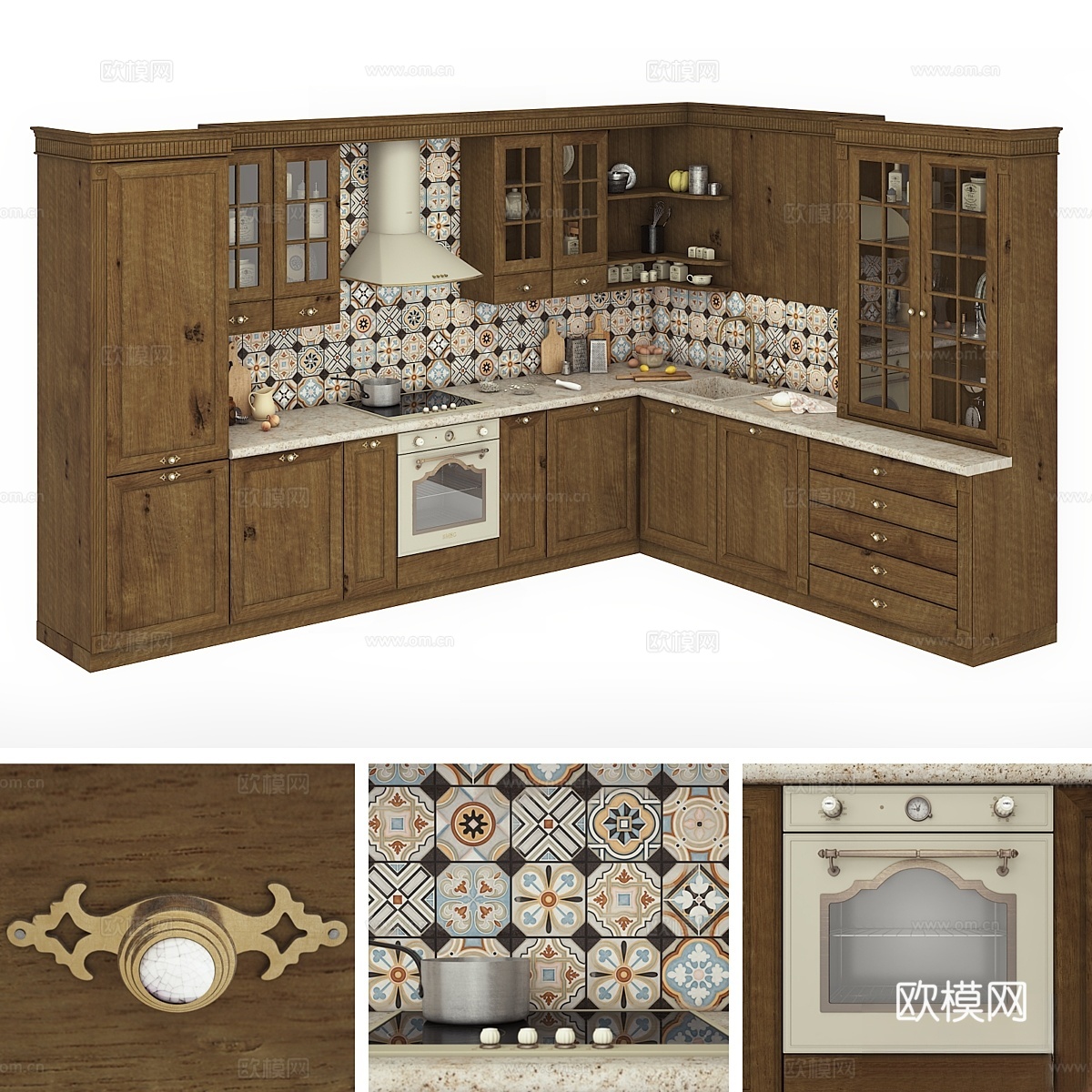 老式意大利厨房 #23d模型下载