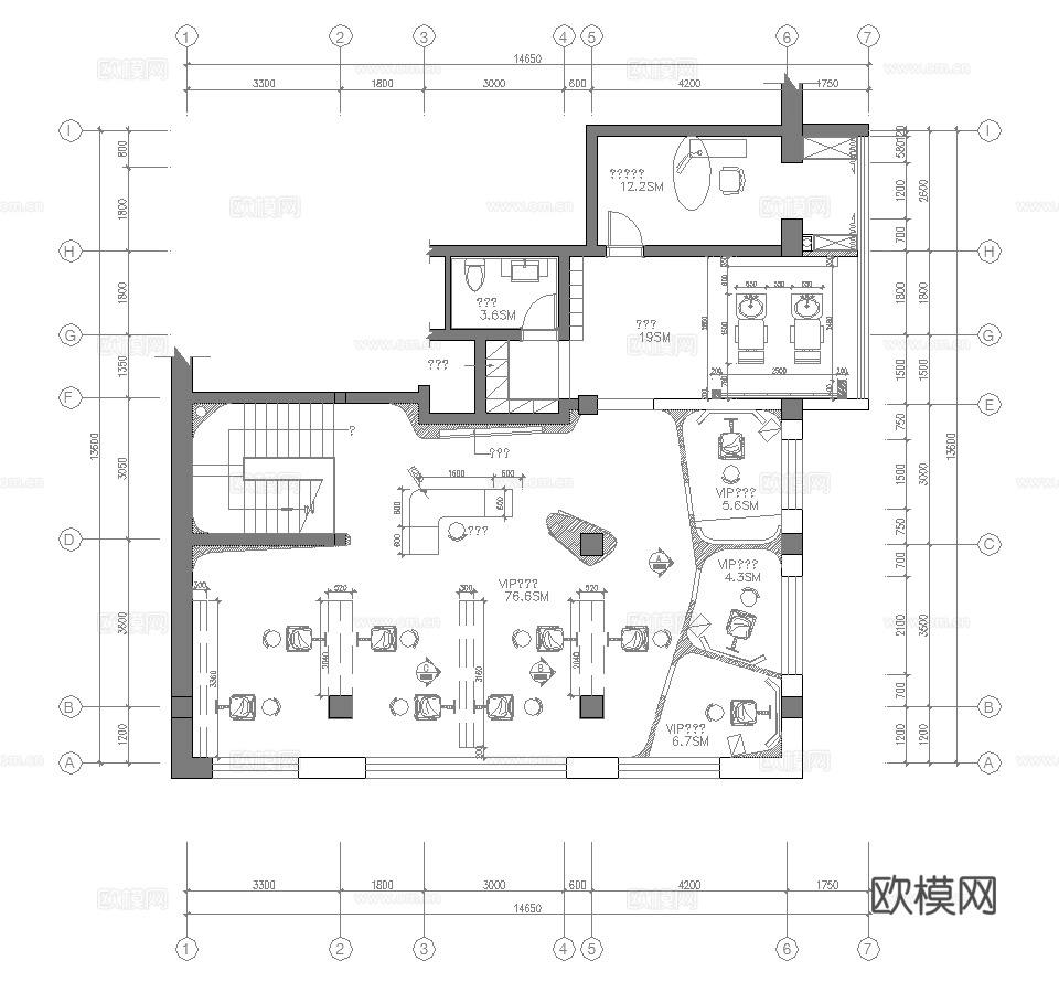 理发店 最新完整版施工图合集cad施工图