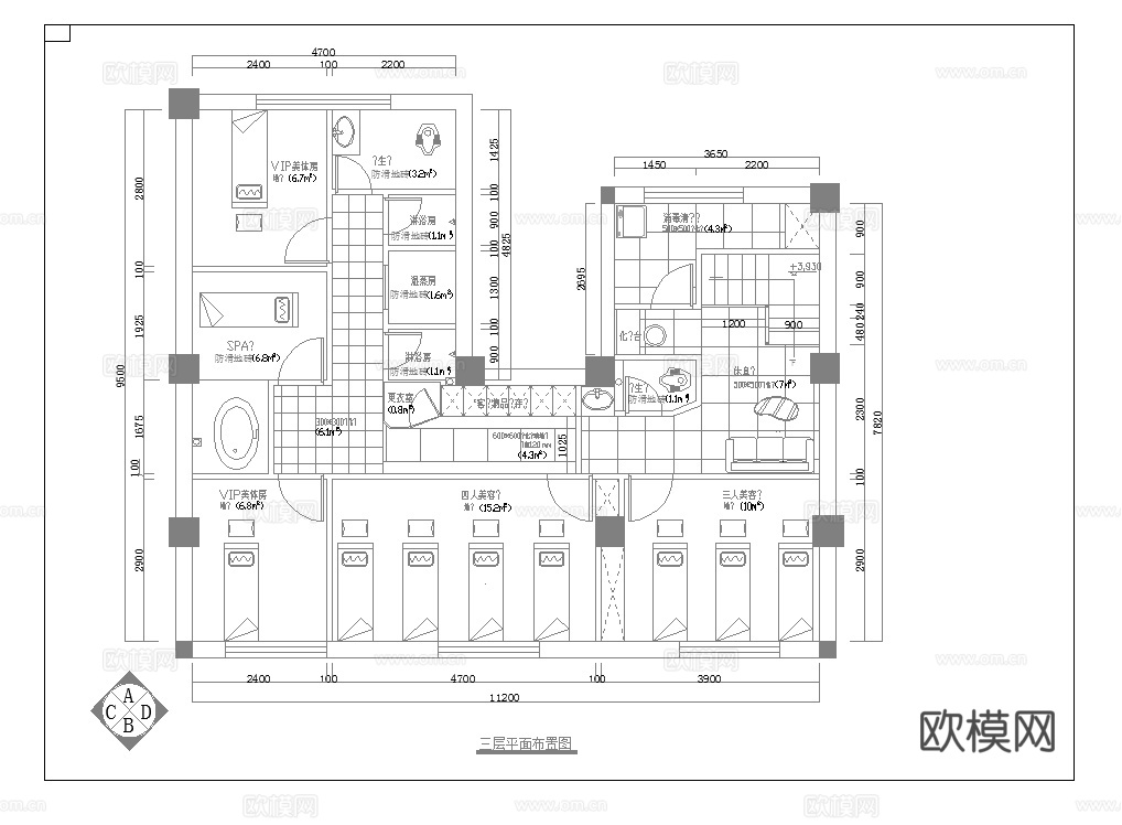 美容院 最新完整版施工图合集cad施工图