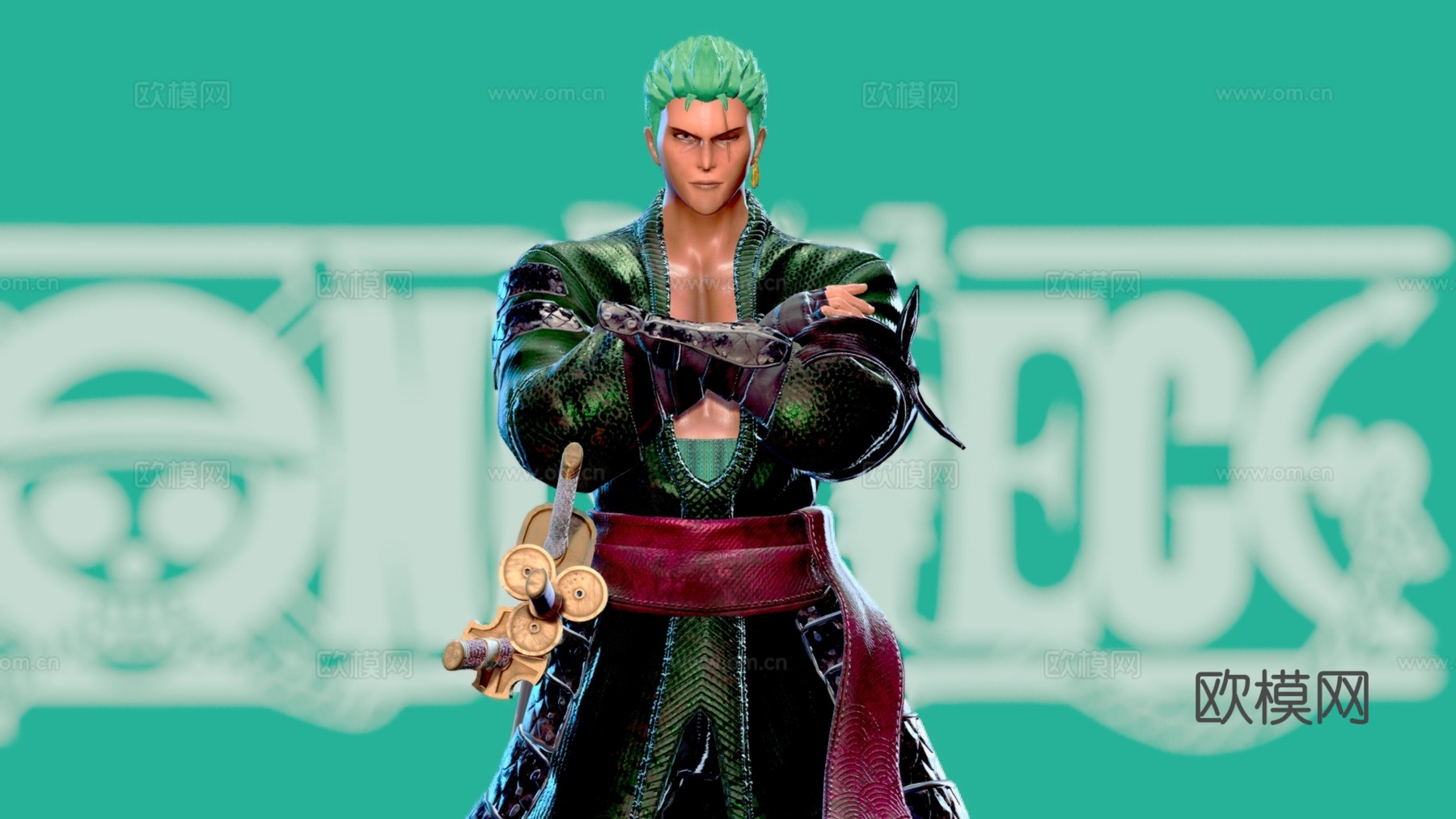 现代动漫人物 动漫武士 日漫武士 战士su模型