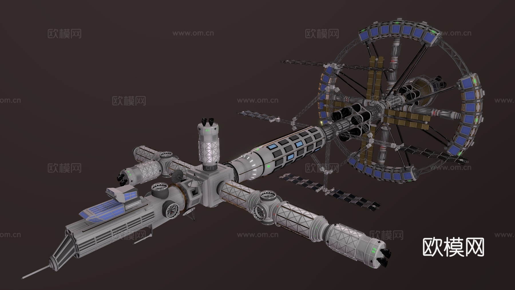 科技感太空飞船 空间站 宇宙空间站su模型