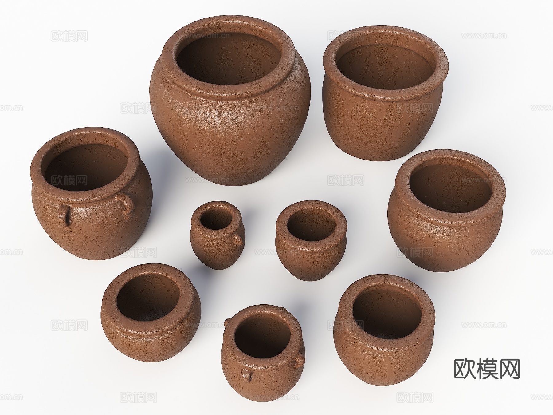 水缸陶罐 中式水缸 景观水缸 景观庭院小品 缸庭院装饰su模型