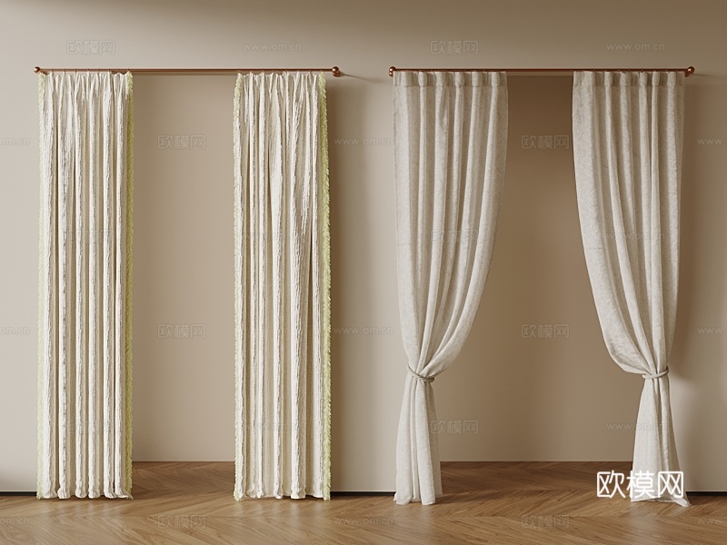 现代窗帘su模型