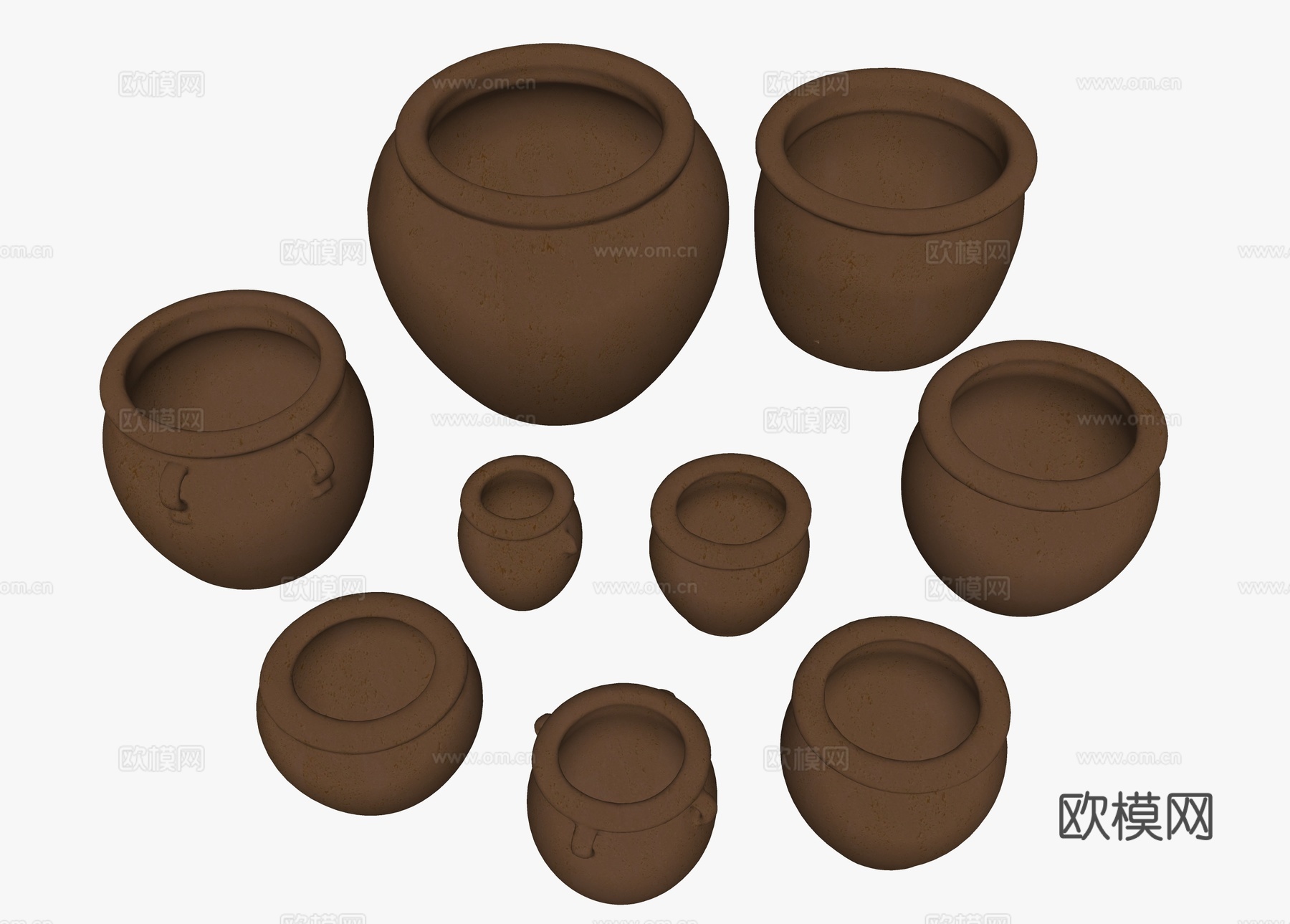 水缸陶罐 中式水缸 景观水缸 景观庭院小品 缸庭院装饰su模型