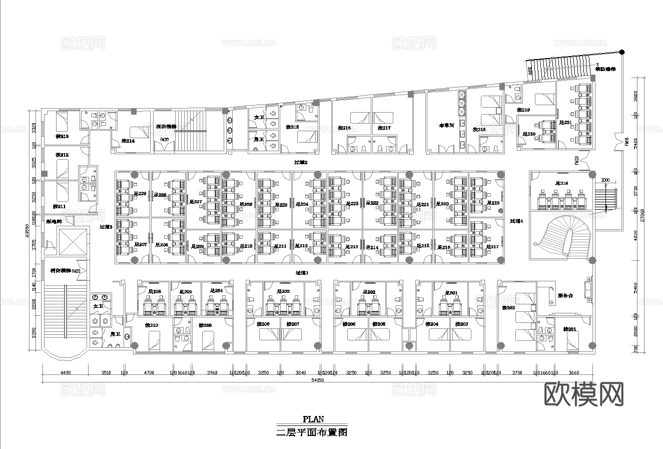 足浴spa桑拿 最新完整版施工图合集cad施工图