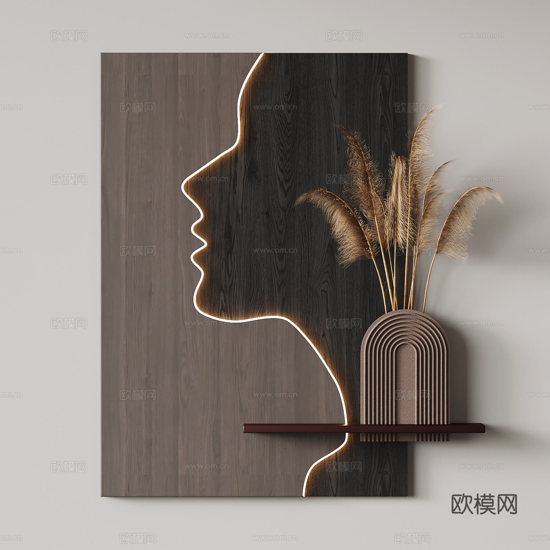 现代意式墙饰su模型