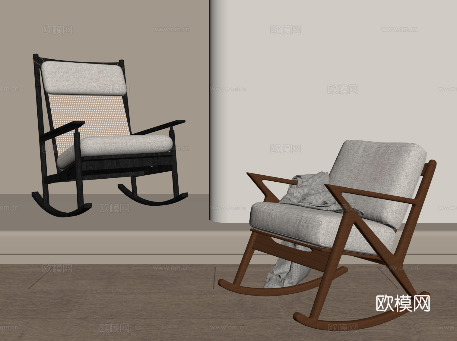 中古风休闲椅su模型