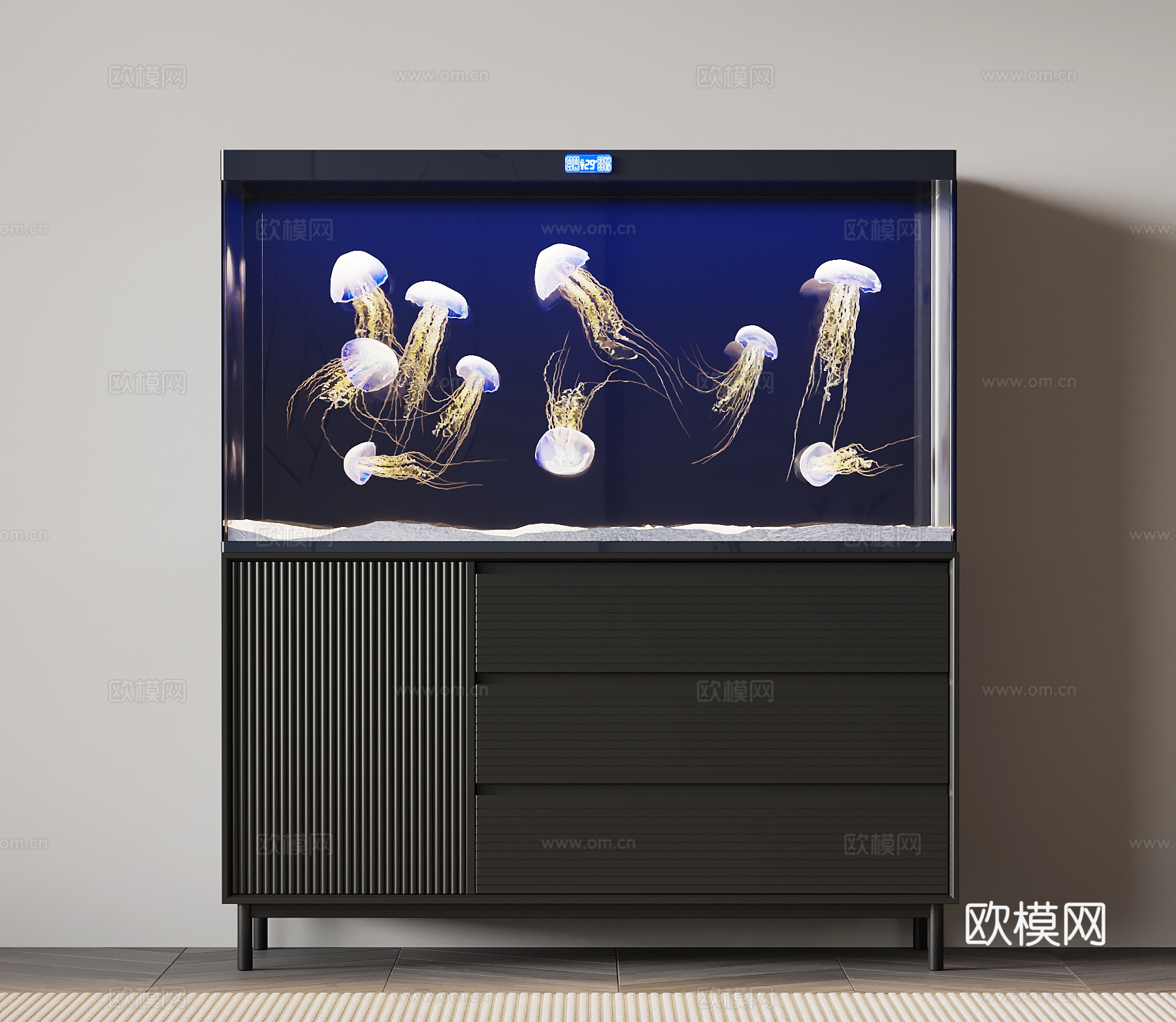 现代意式鱼缸 水母鱼缸3d模型下载