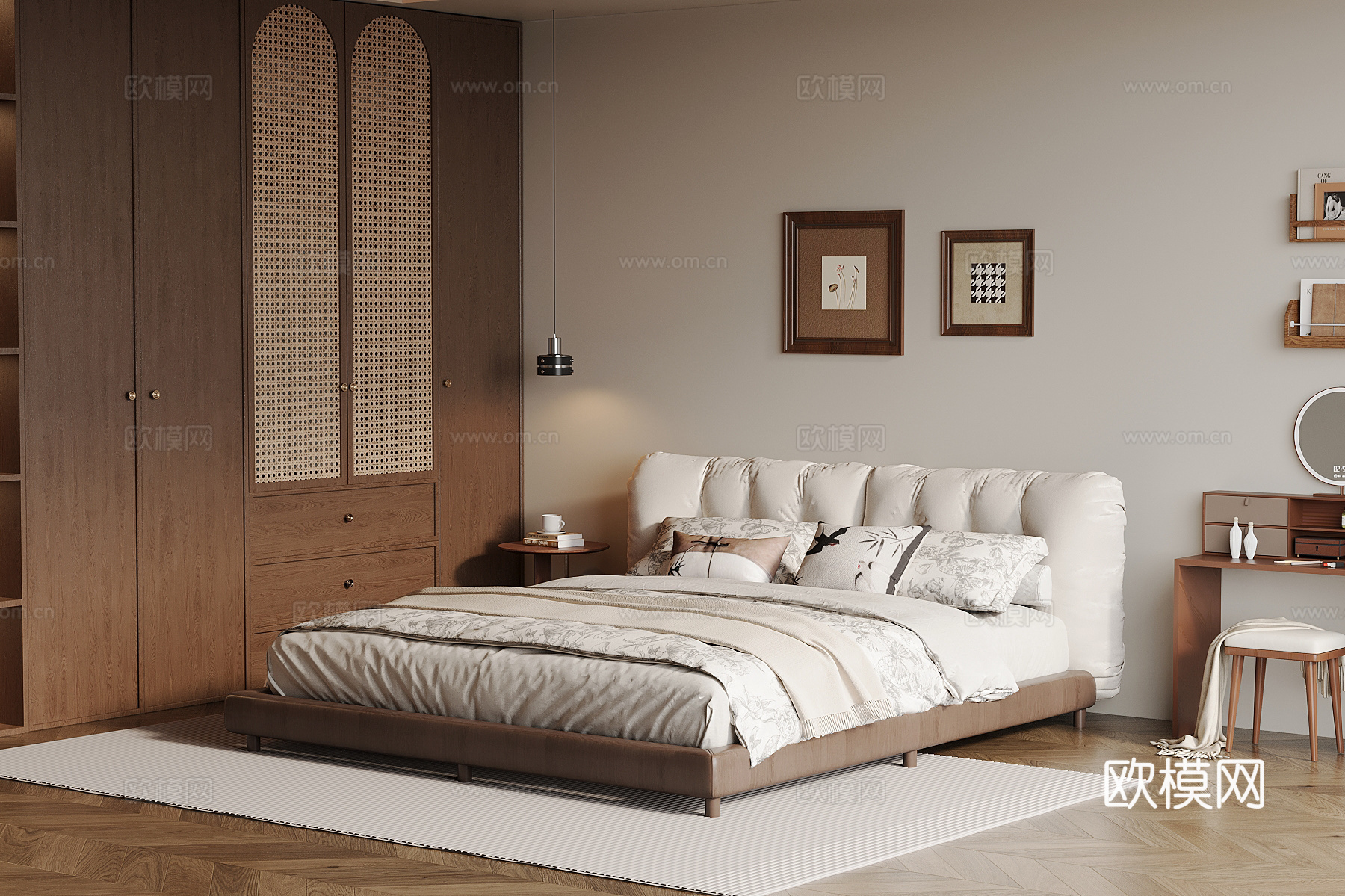 中古风卧室su模型