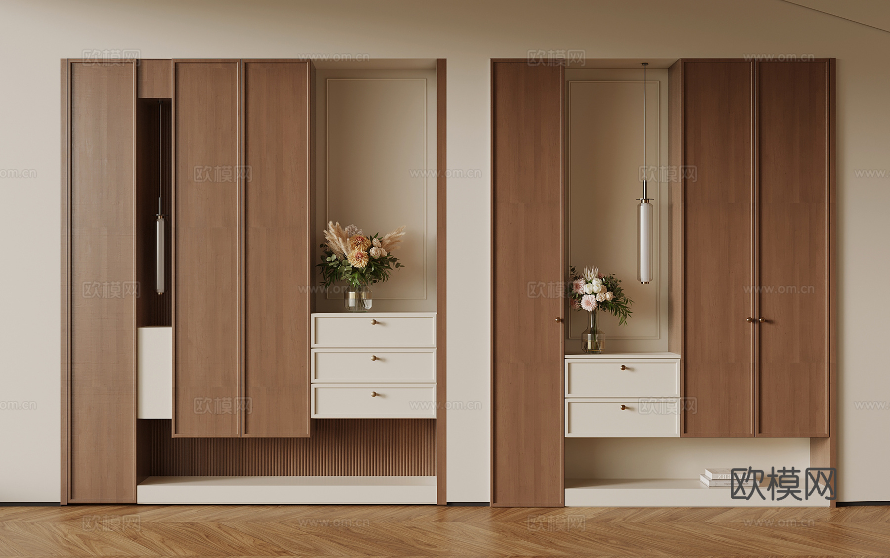 中古风入户鞋柜su模型