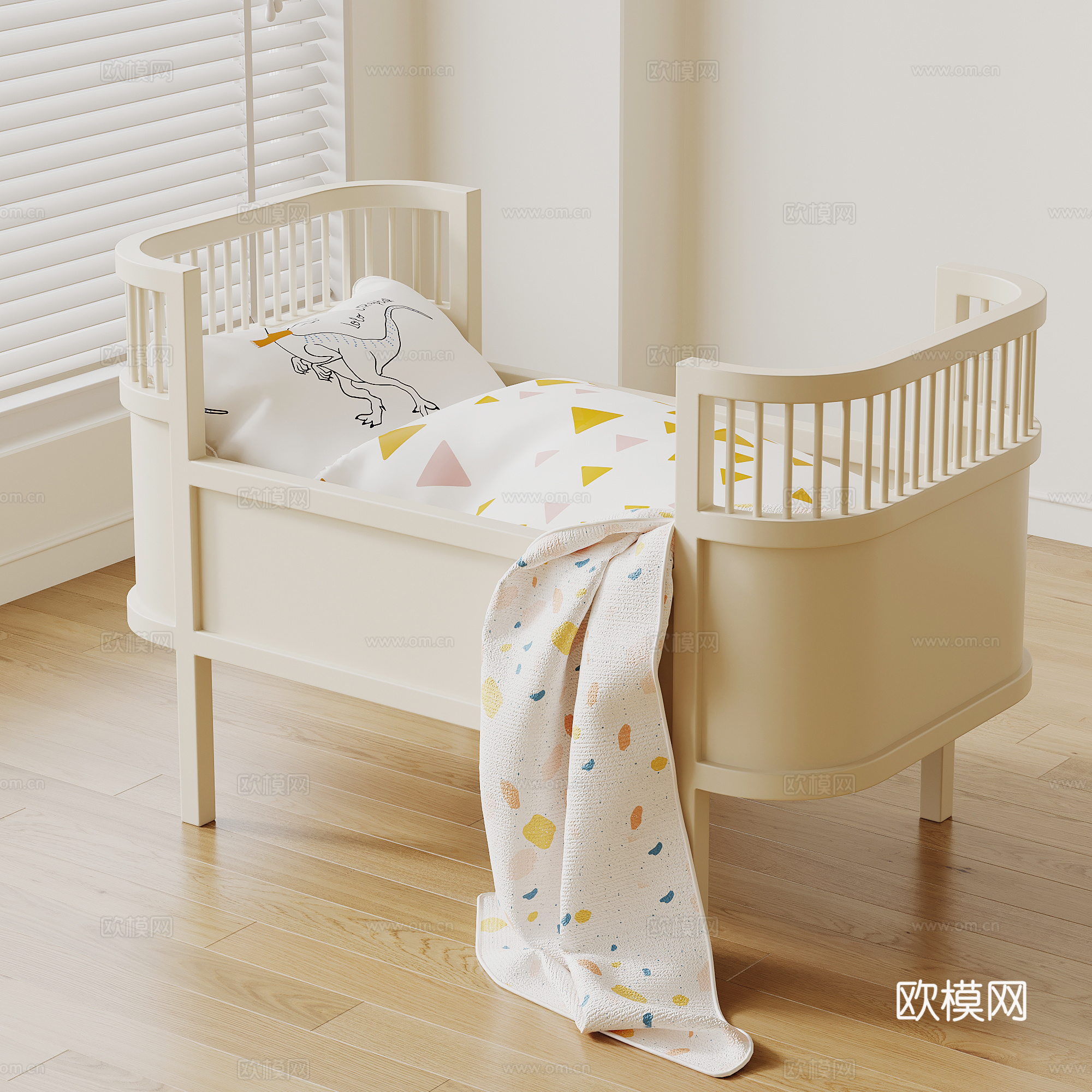 现代婴儿床su模型