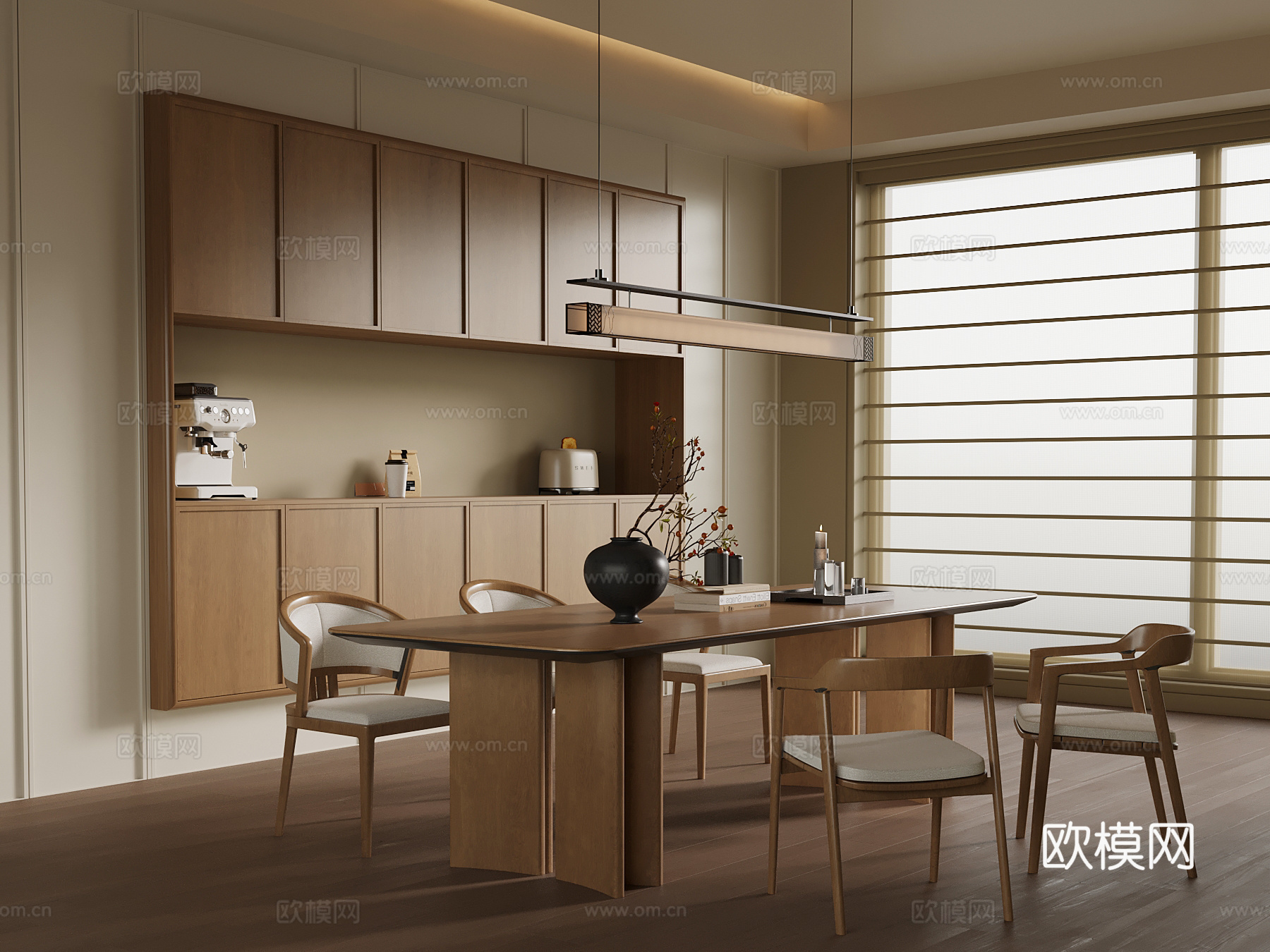 新中式餐厅su模型