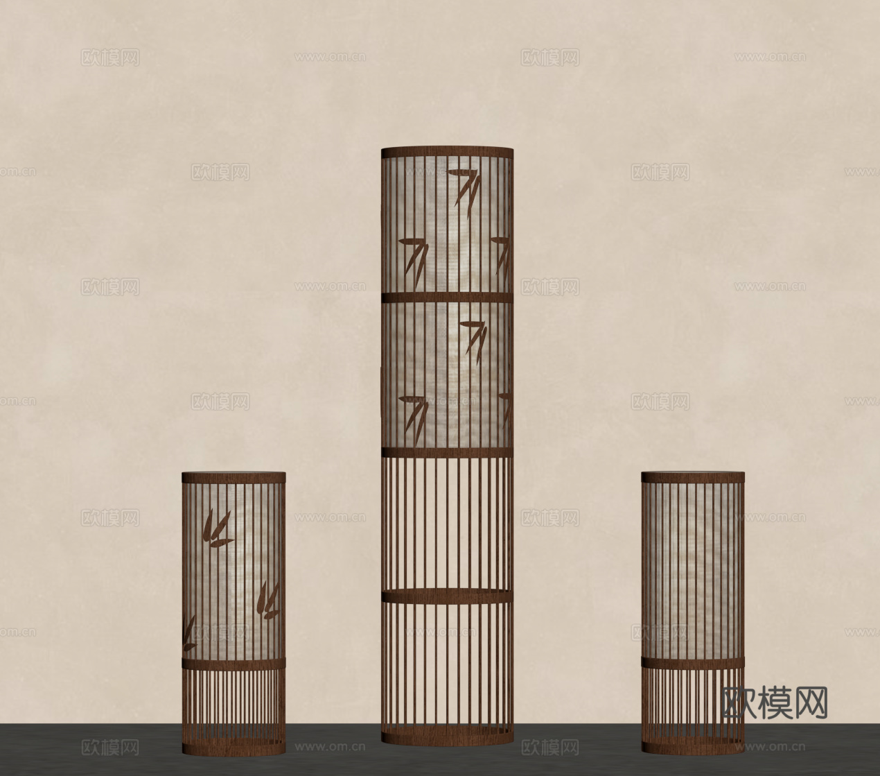 新中式落地灯su模型