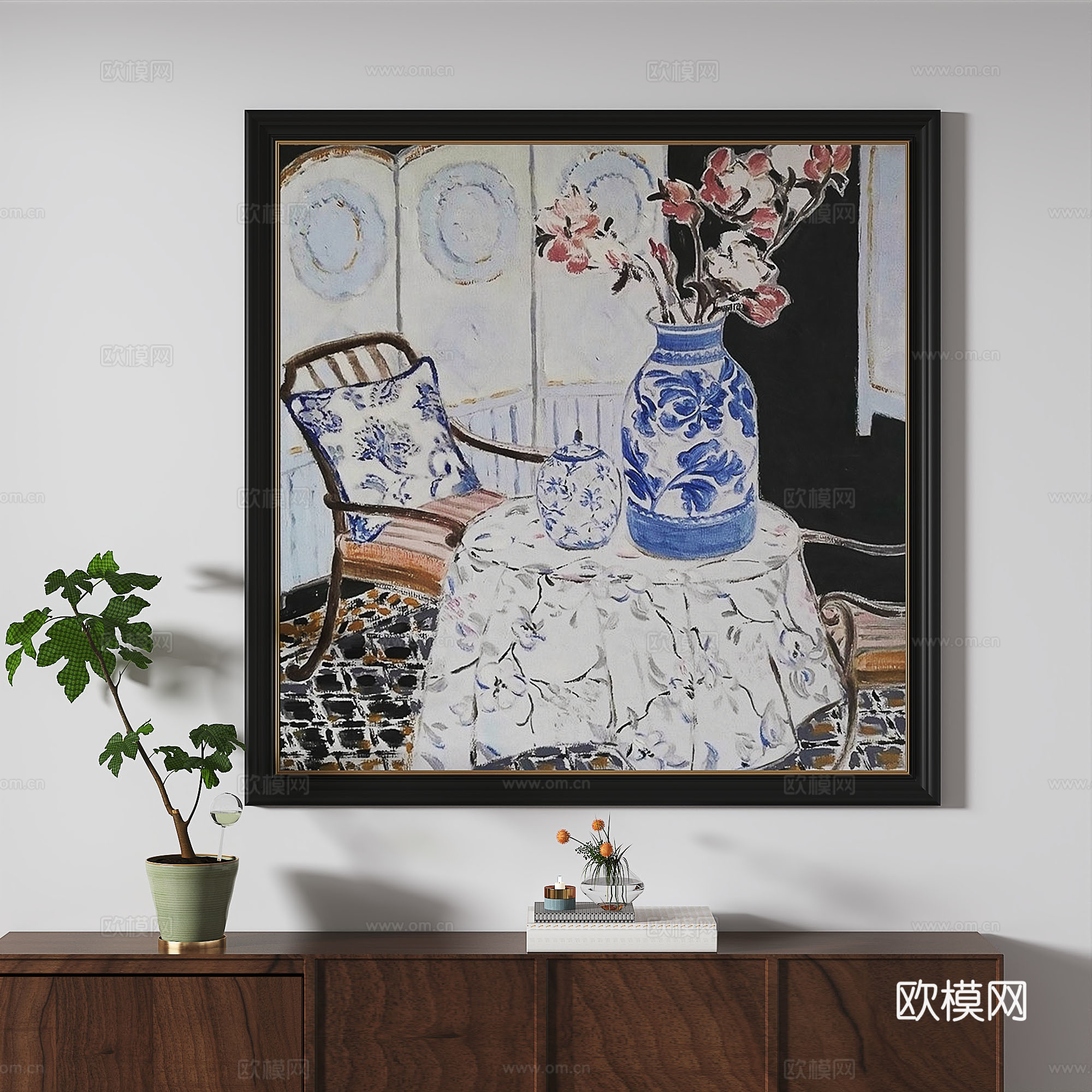 简欧，法式，复古，中古，轻奢，油画，装饰画3d模型下载