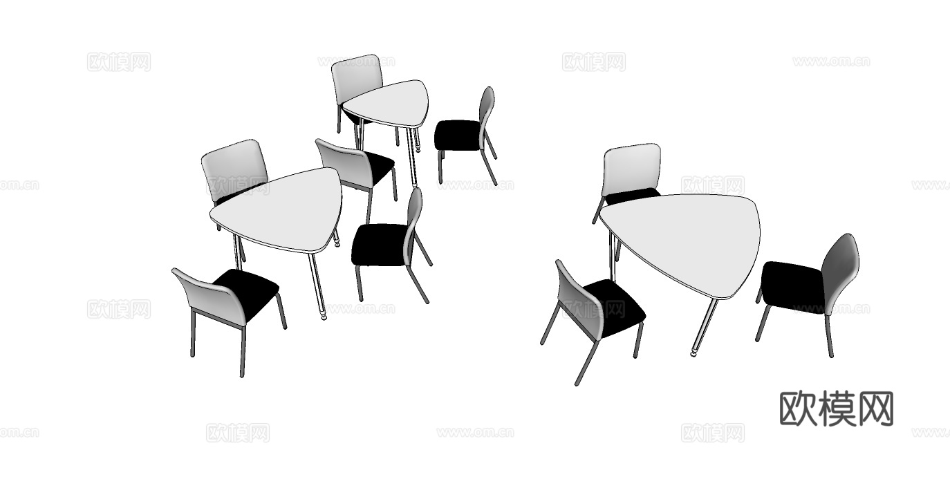 洽谈桌 办公椅 办公家具su模型