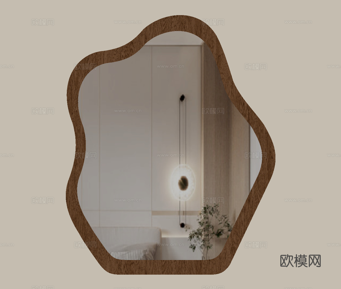 法式中古镜子 化妆镜su模型