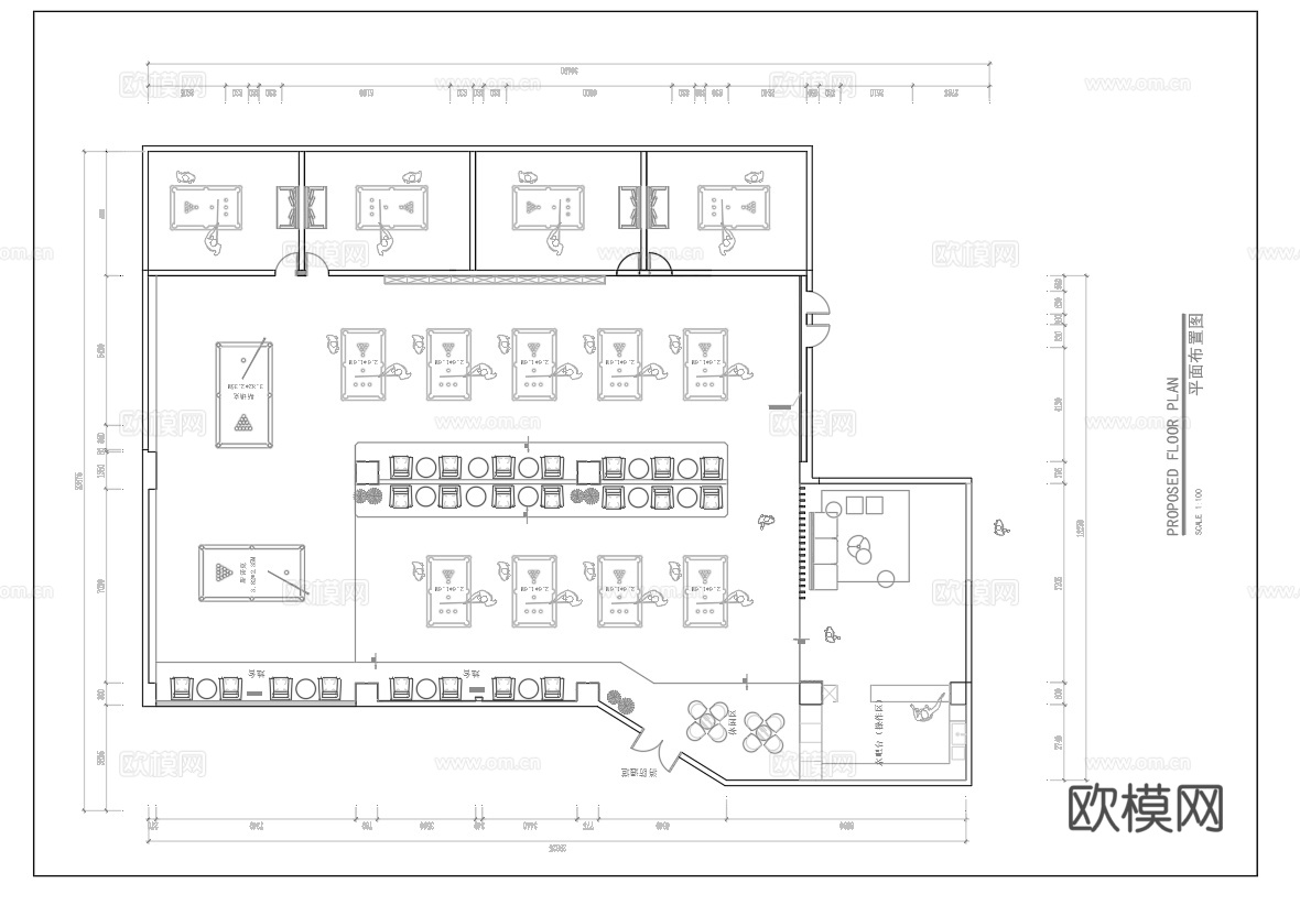 台球室 最新平面施工图合集cad施工图