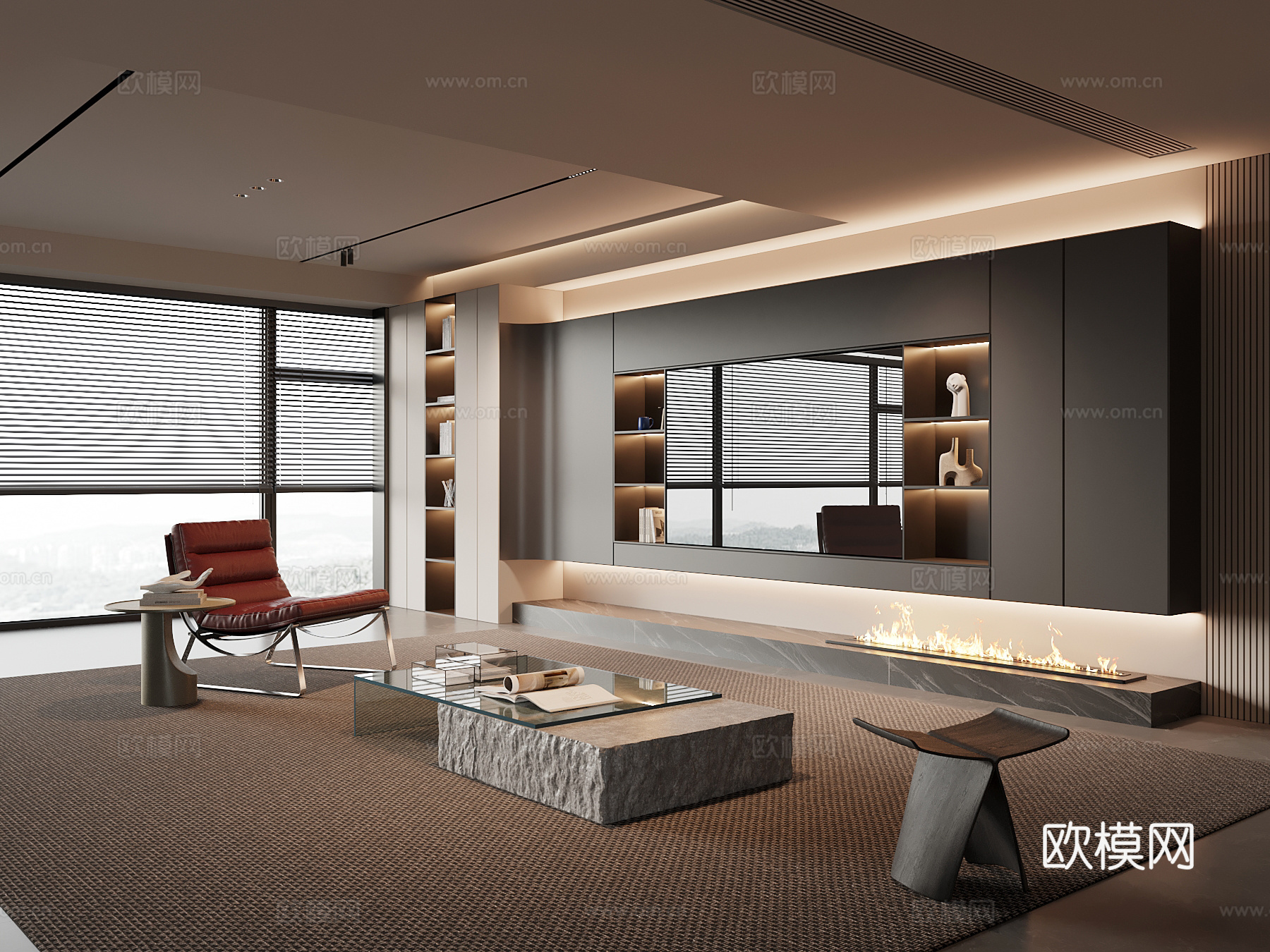 意式客厅su模型