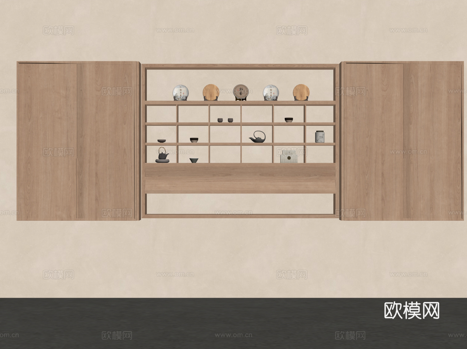 新中式茶叶柜su模型