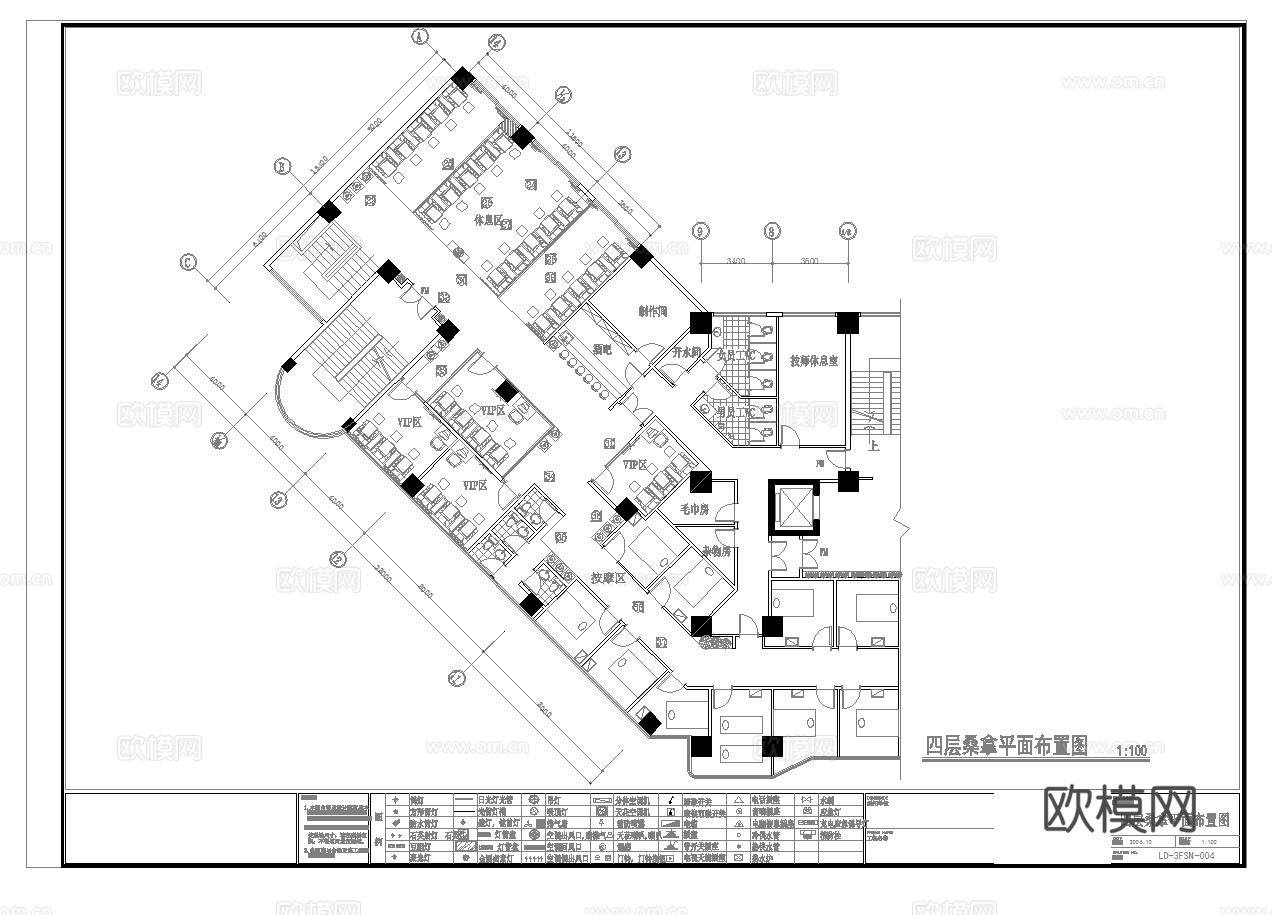 最新完整版spa足浴桑拿施工图合集cad施工图