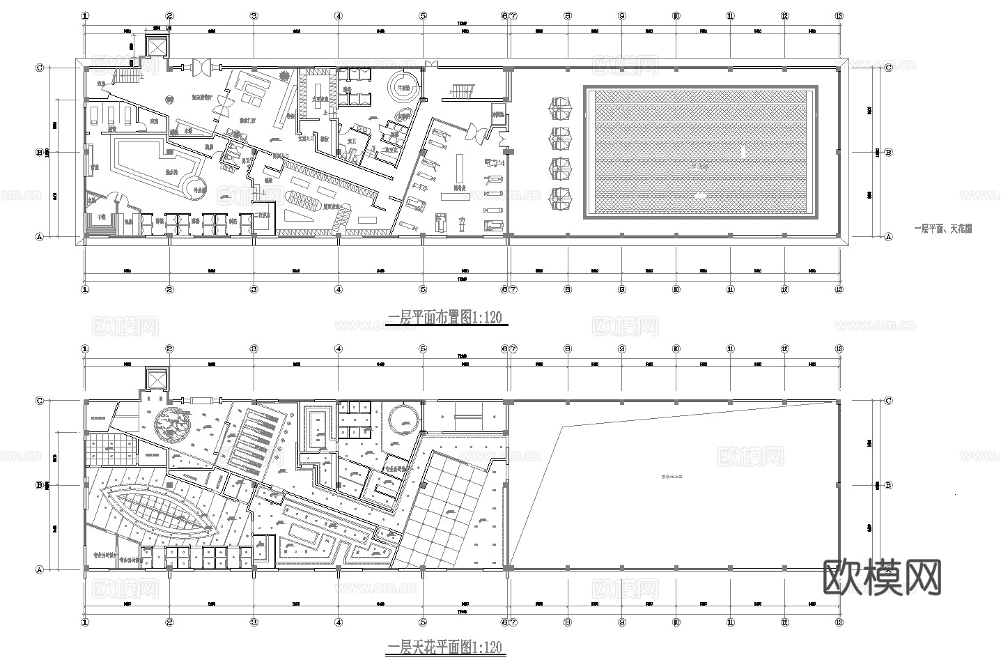 足浴spa桑拿 最新完整版施工图合集cad施工图