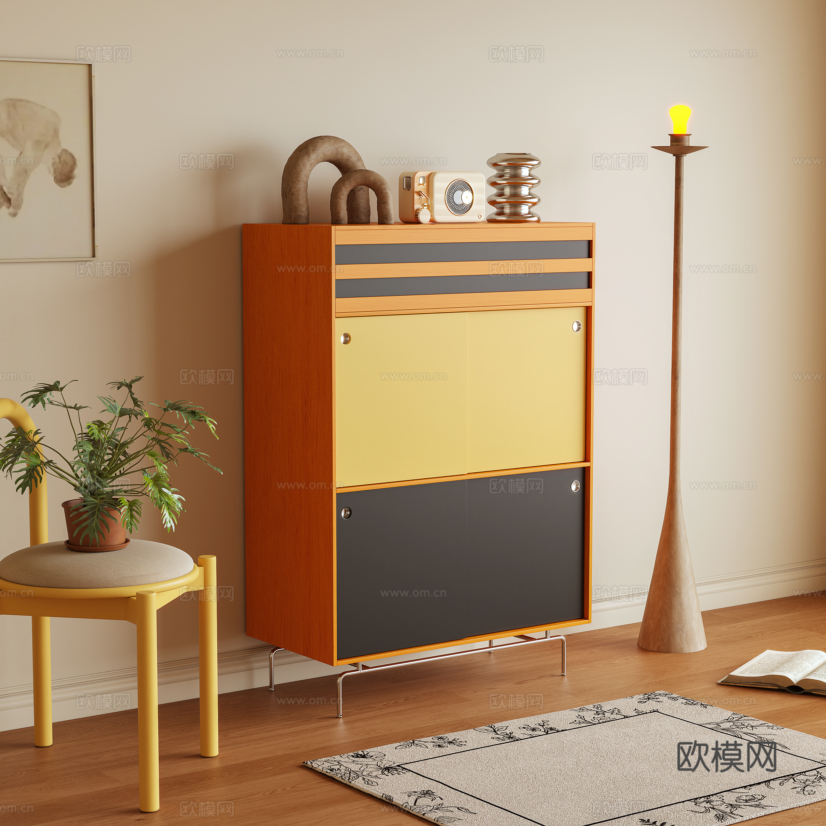 斗柜 玄关柜 储物柜 边柜 摆件3d模型下载