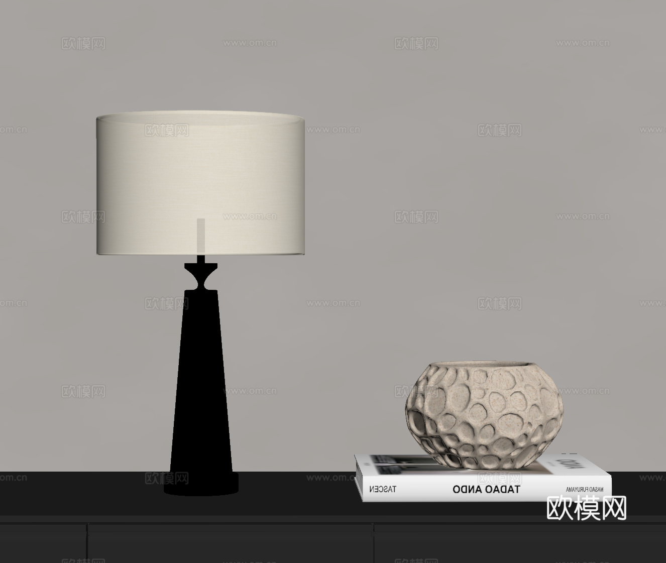现代意式台灯su模型
