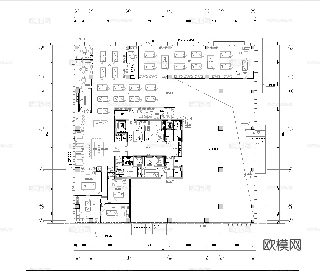 台球室 最新平面施工图合集cad施工图