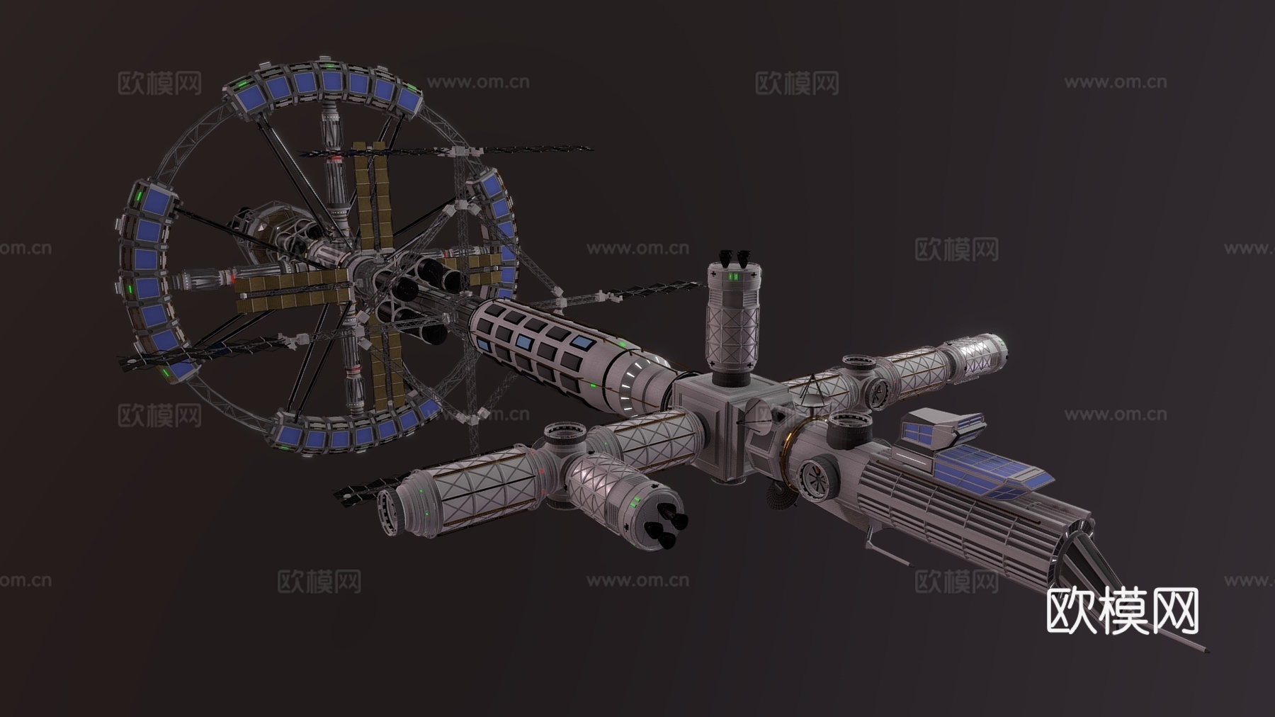 科技感太空飞船 空间站 宇宙空间站su模型