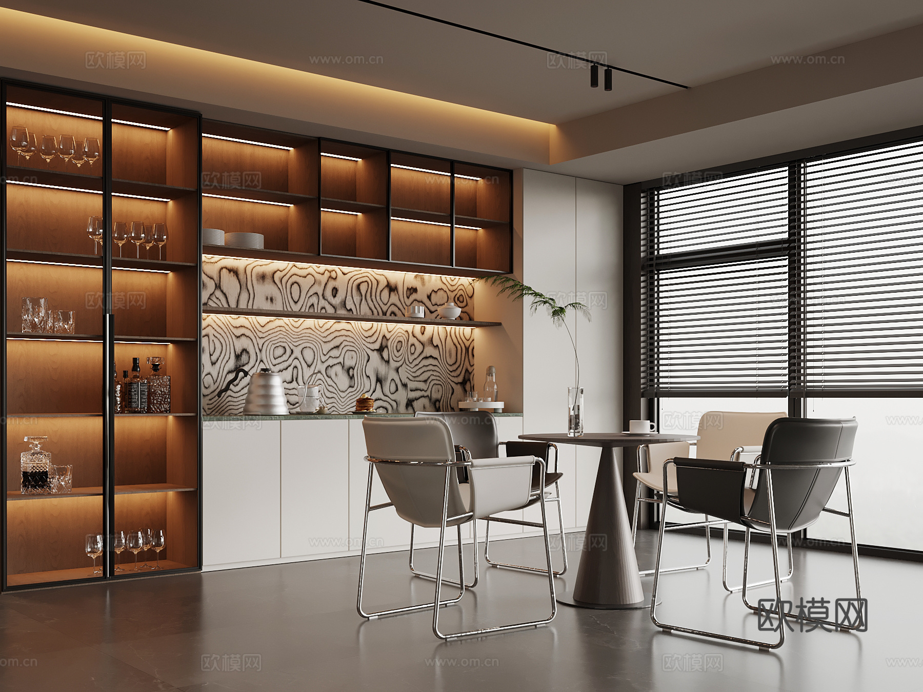 意式餐厅su模型