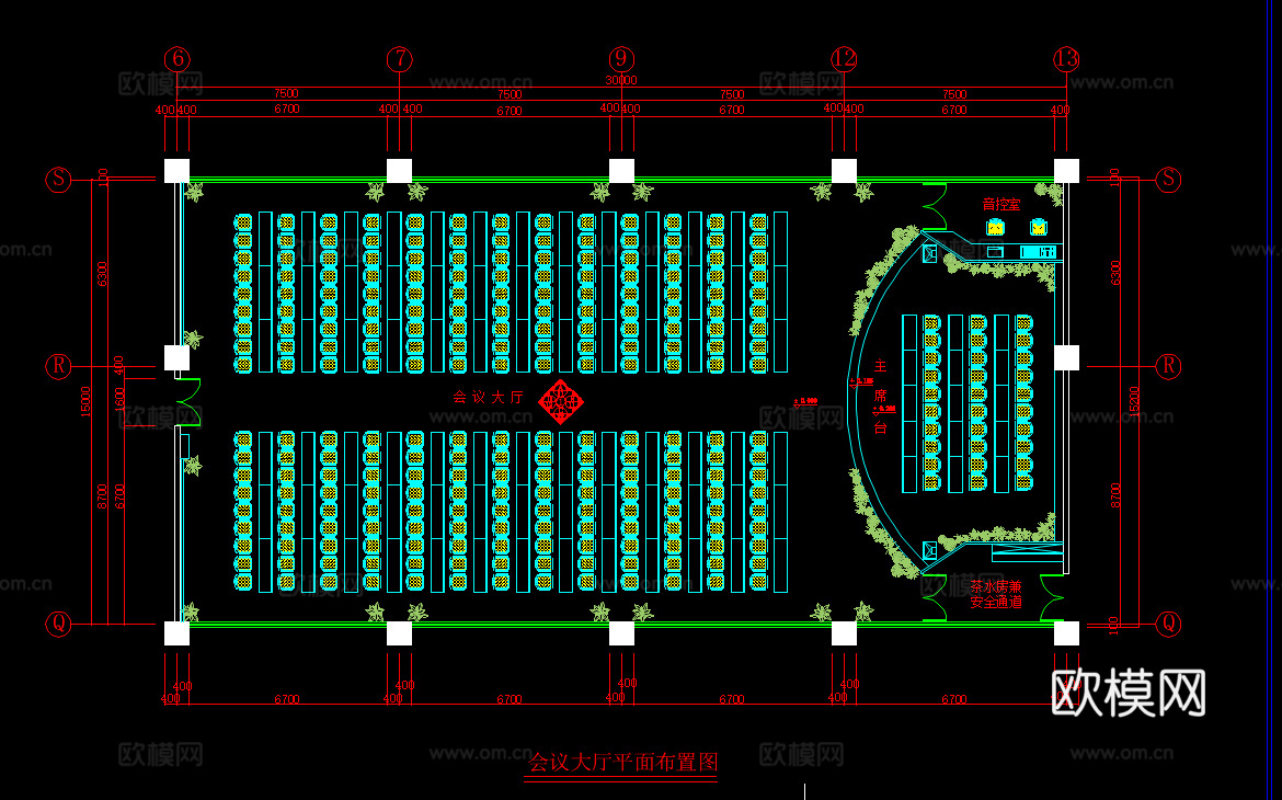 30套会议室报告厅接待室CAD施工图cad施工图cad施工图