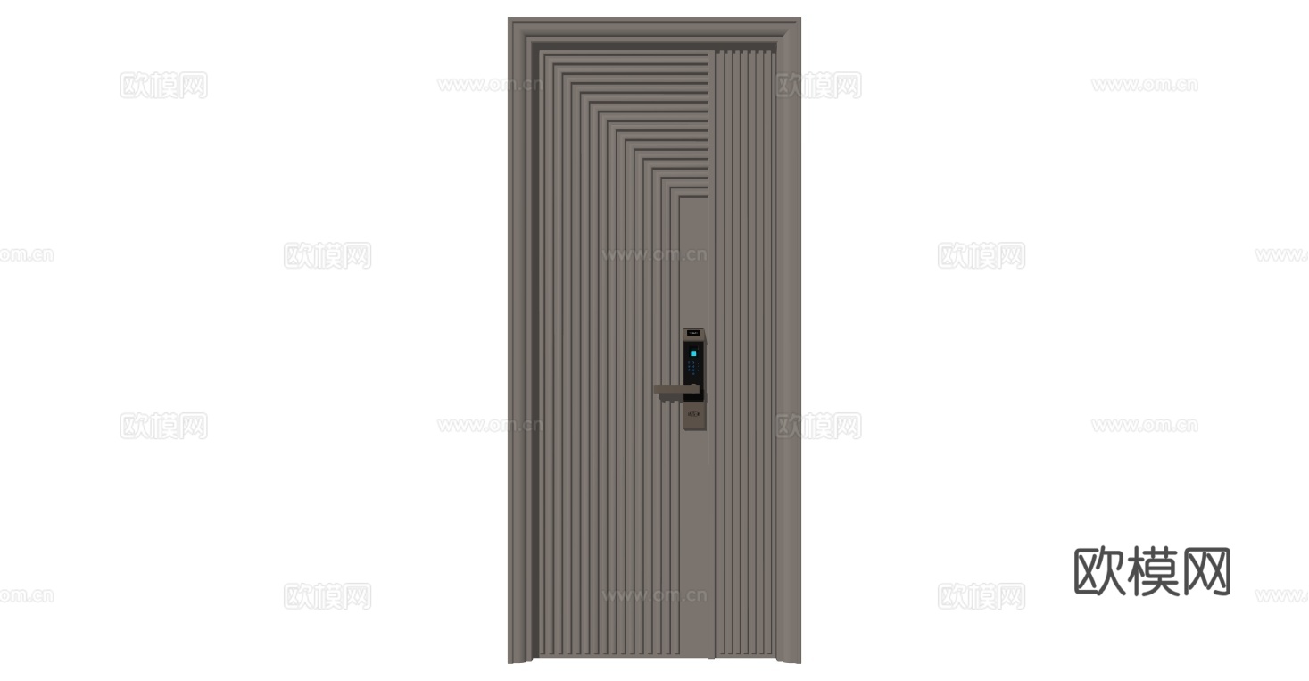现代室内入户门su模型